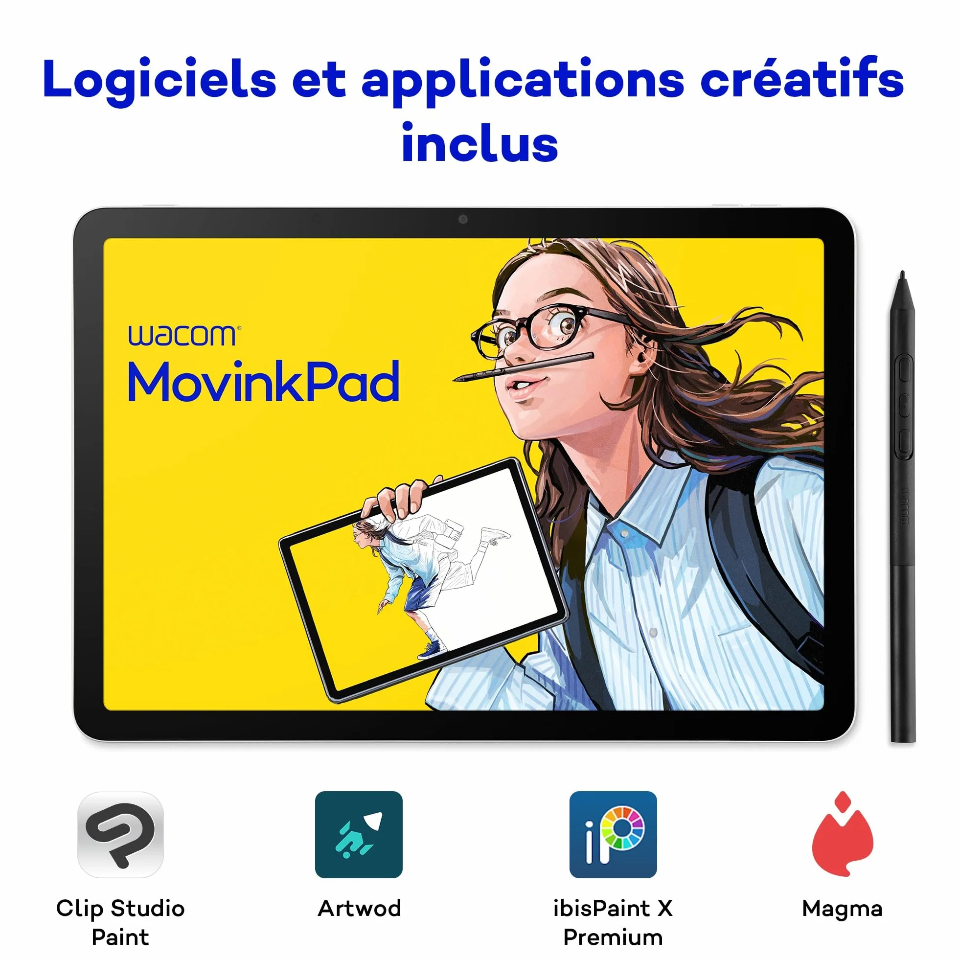 Wacom MovinkPad 11 Tablette Graphique Android 14 avec Wacom Pro Pen 3 Écran Anti-reflet