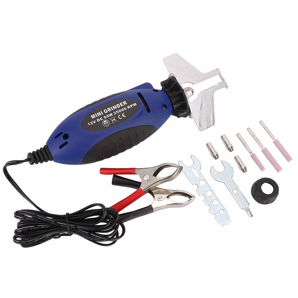 Mini Affûteur de Tronçonneuse | Rectifieuse à Chaîne électrique 12V Kit D'affûtage de Champ de Tronçonneuse Meuleuse de Limes de scie à Chaîne pour Affûter Limer les Tronçonneuses et les Lames