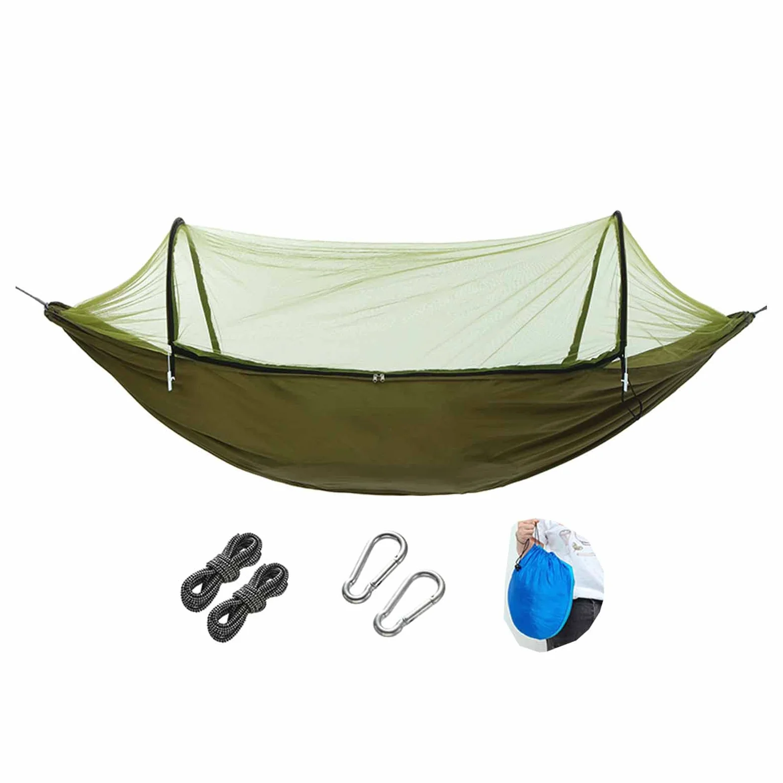 Hamac Portable, Hamac Pliable avec Sac De Rangement, Filet De Fil Respirant Crypté, Peut Supporter 440 LB, Convient pour La Plage, Le Camping, Les Voyages,Vert,47 * 94 inches
