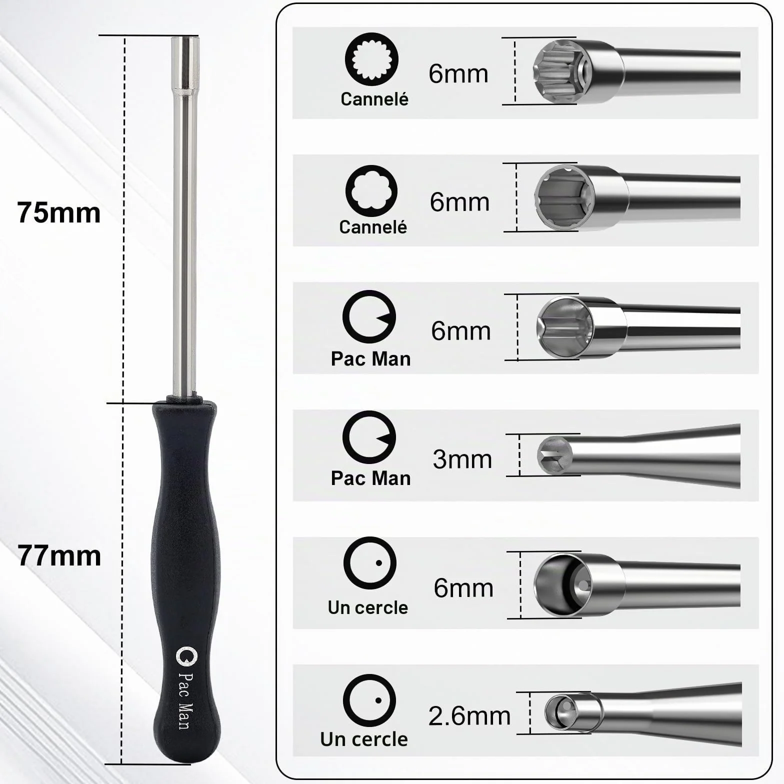 SAVIOR Lot de 12 Tournevis Métal pour Carburateur Petit Moteur 2 Temps Embout Splined Pac Man D Double D