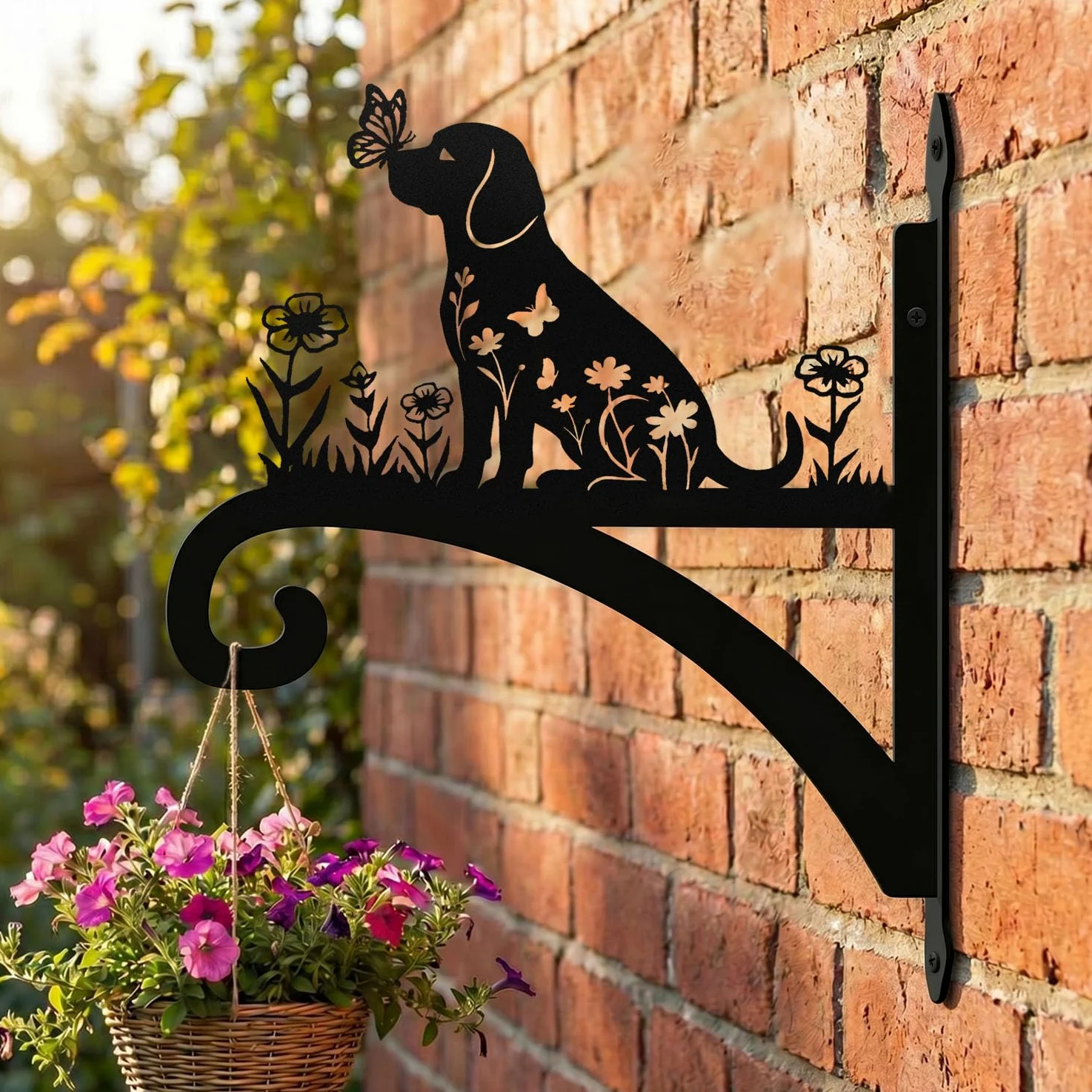 Beagle Cintres pour plantes pour les amoureux des chiens, crochets décoratifs en métal pour l'extérieur