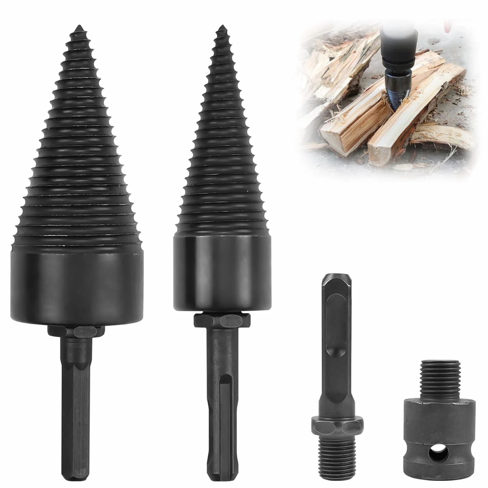 Fendeur de Bûche Cône 32mm 42mm Mèche pour Fendre le Bois Foret à Bois