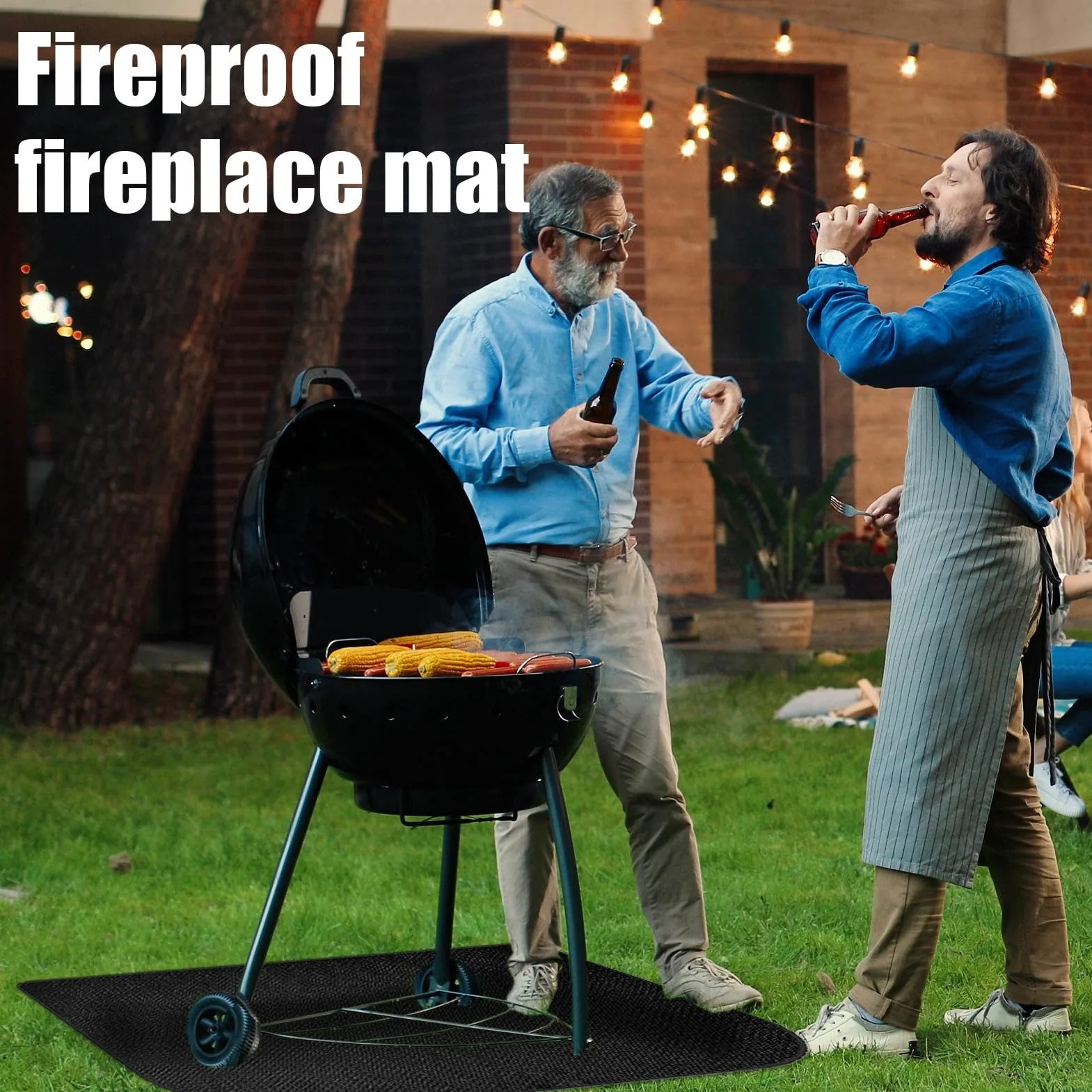 Tapis de Cheminée Ignifuge Protecteur Résistant à la Chaleur Antidérapant | Protecteur de Sol Intérieur pour Poêle à Bois pour Salon Cuisine Poêle à Bois Feu de Camp Sol Appartement Barbecue