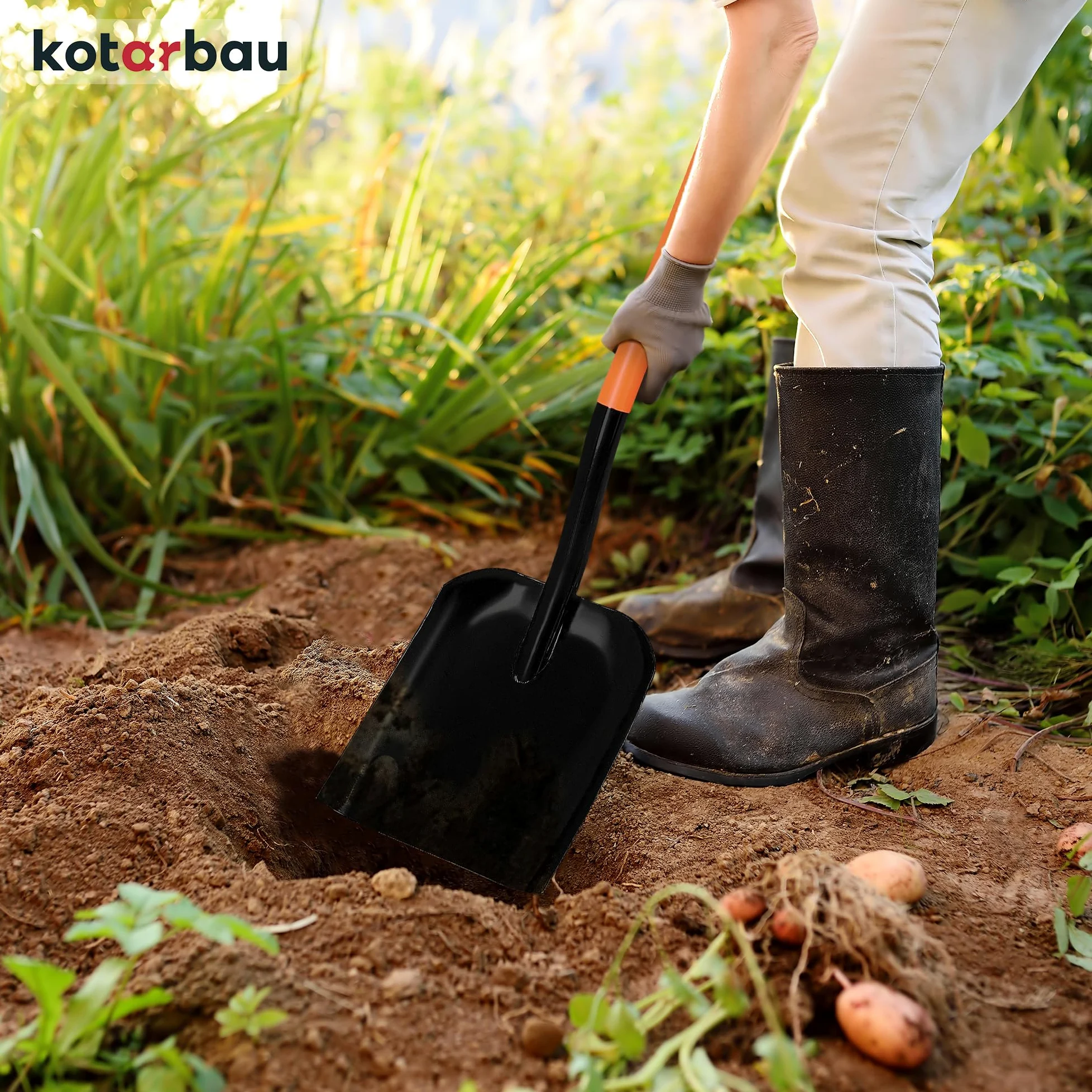 KOTARBAU® Pelle à sable professionnelle avec manche 120 cm pour le jardin pour transporter la terre