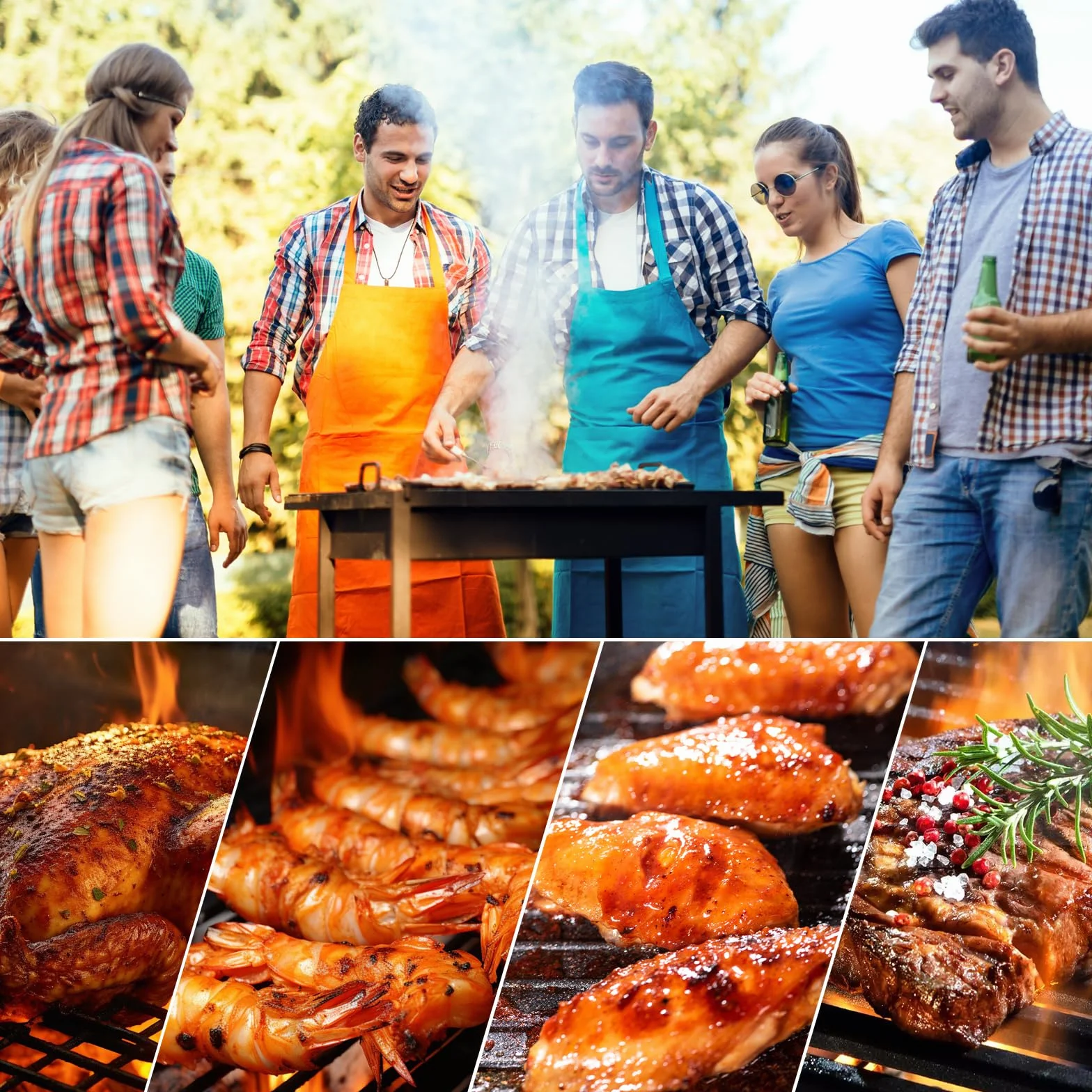 Brochettes en métal 18 Racine 6'' pour barbecue découpes dinde oie rôtis