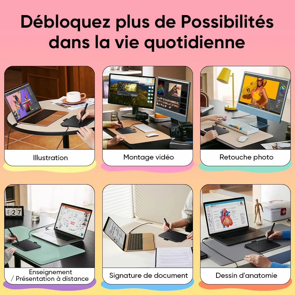 XPPen Deco 640 Tablette Graphique 16K Niveaux de Pression 6x4 Pouces