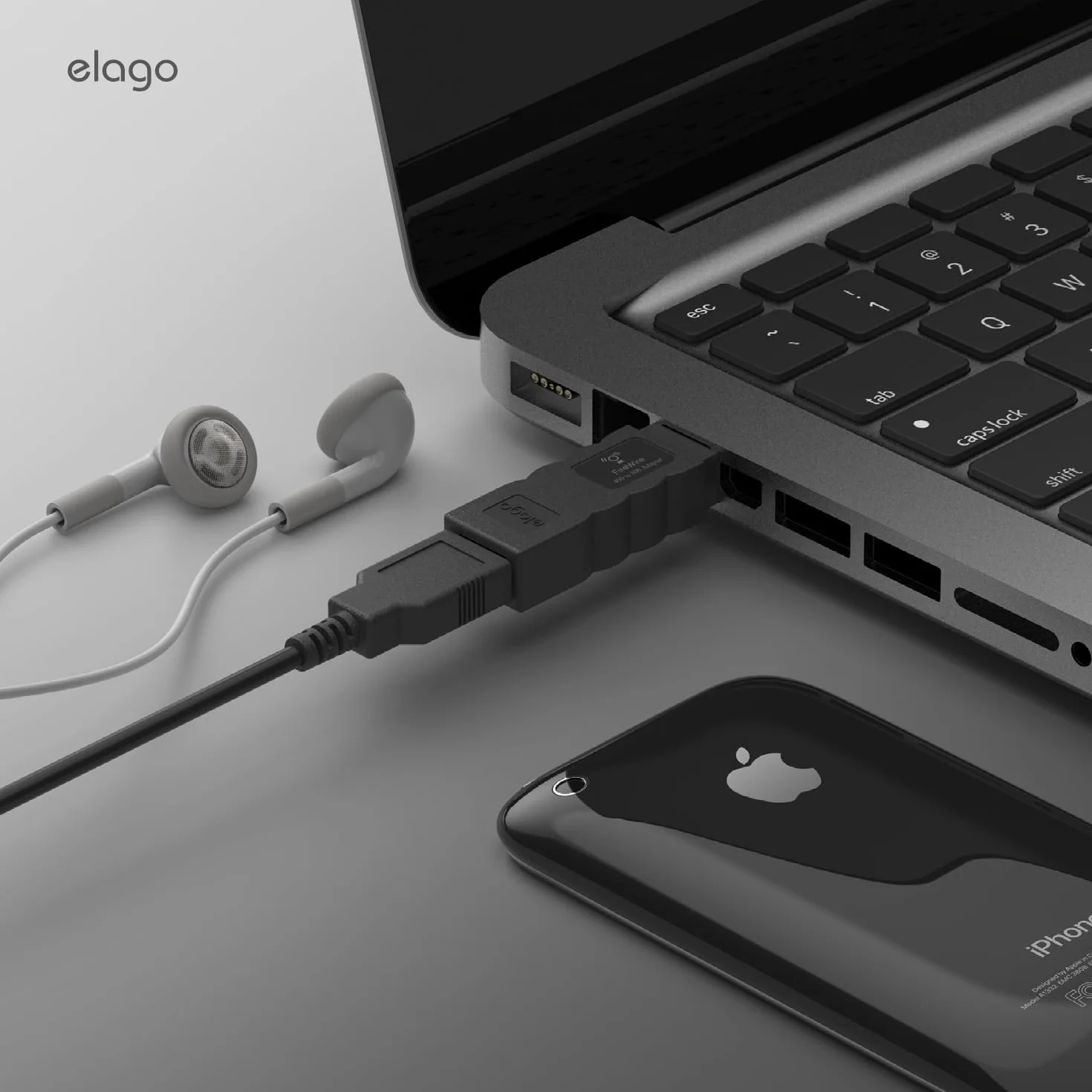 elago Adaptateur FireWire 400 vers 800 Compatible Mac Pro MacBook Pro Mac Mini iMac - Noir