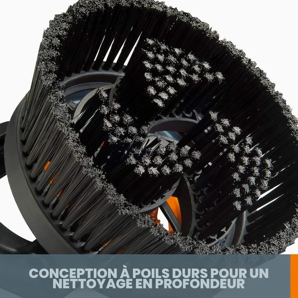 WORX - Brosse rotative à poils durs pour nettoyeur haute pression Hydroshot WG620E, WG625E, WG630E et WG633E - Idéale pour les surfaces dures - WA1821