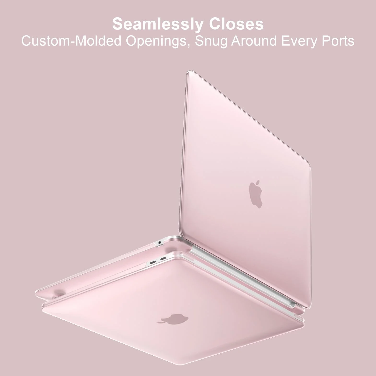 MOSISO Coque MacBook Air 13 Pouces M1 A2337 A2179 A1932 Rigide Housse Clavier Film Écran Sac Rangement Quartz Rose
