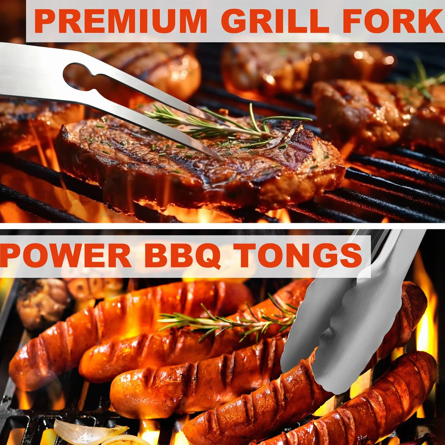N NOBLE FAMILY 30Pcs Set Barbecue Accessoire en Acier Inoxydable - Outils Barbecue Professionnel - Kit Cadeau