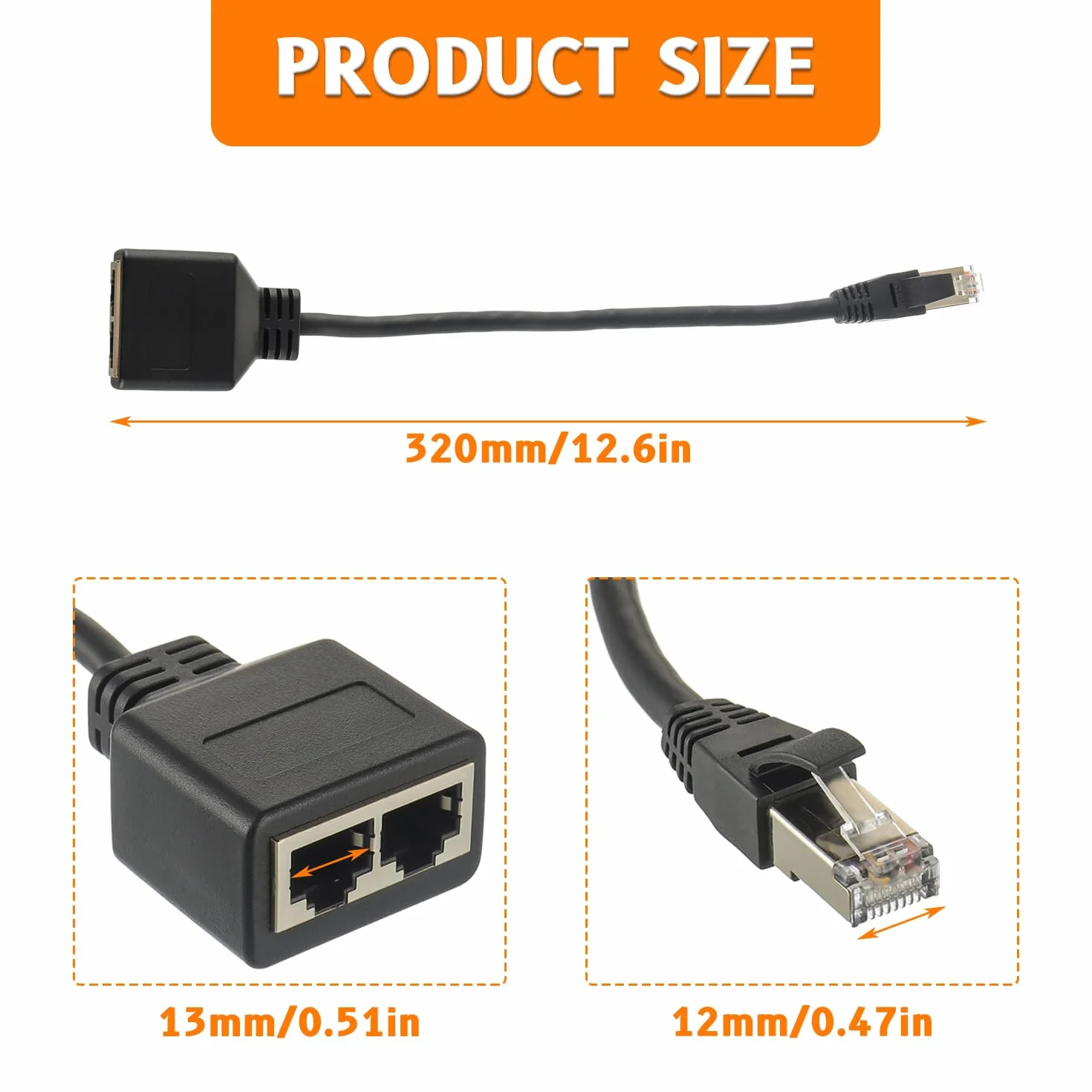 Adaptateur Répartiteur RJ45 1 mâle vers 2 femelles Ethernet Cat5 Cat5e Cat6 Cat7