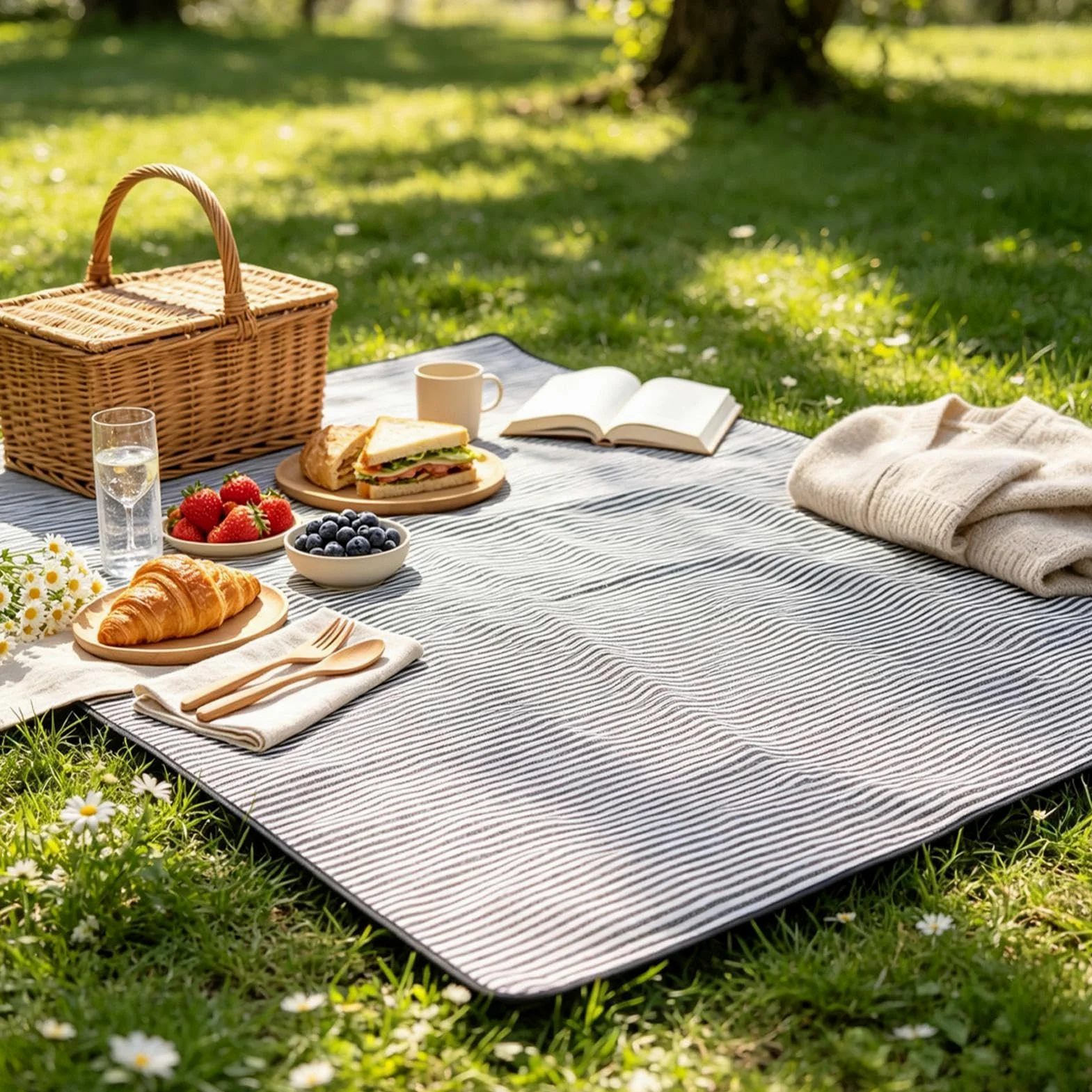 Couverture De Pique-Nique D'Extérieur Tapis Plage Portable Anti-Sable | Tapis Antidérapant De Randonnée Pour Randonnée Sac à Dos, Parc, Camping, Plein Air, , Vacances, Terrasse