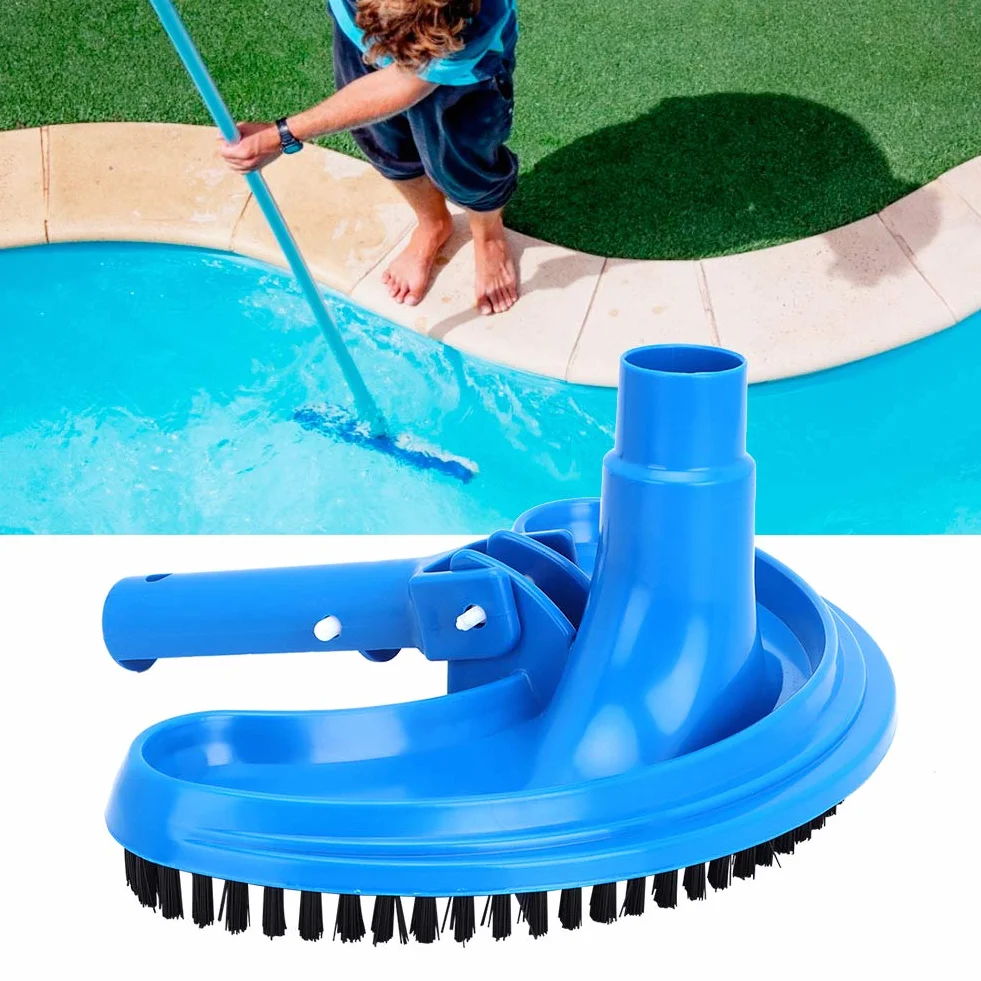 Brosse à Aspirer pour Piscine, Tête d'Aspiration Demi-Lune, Nettoyage Piscine Bleu