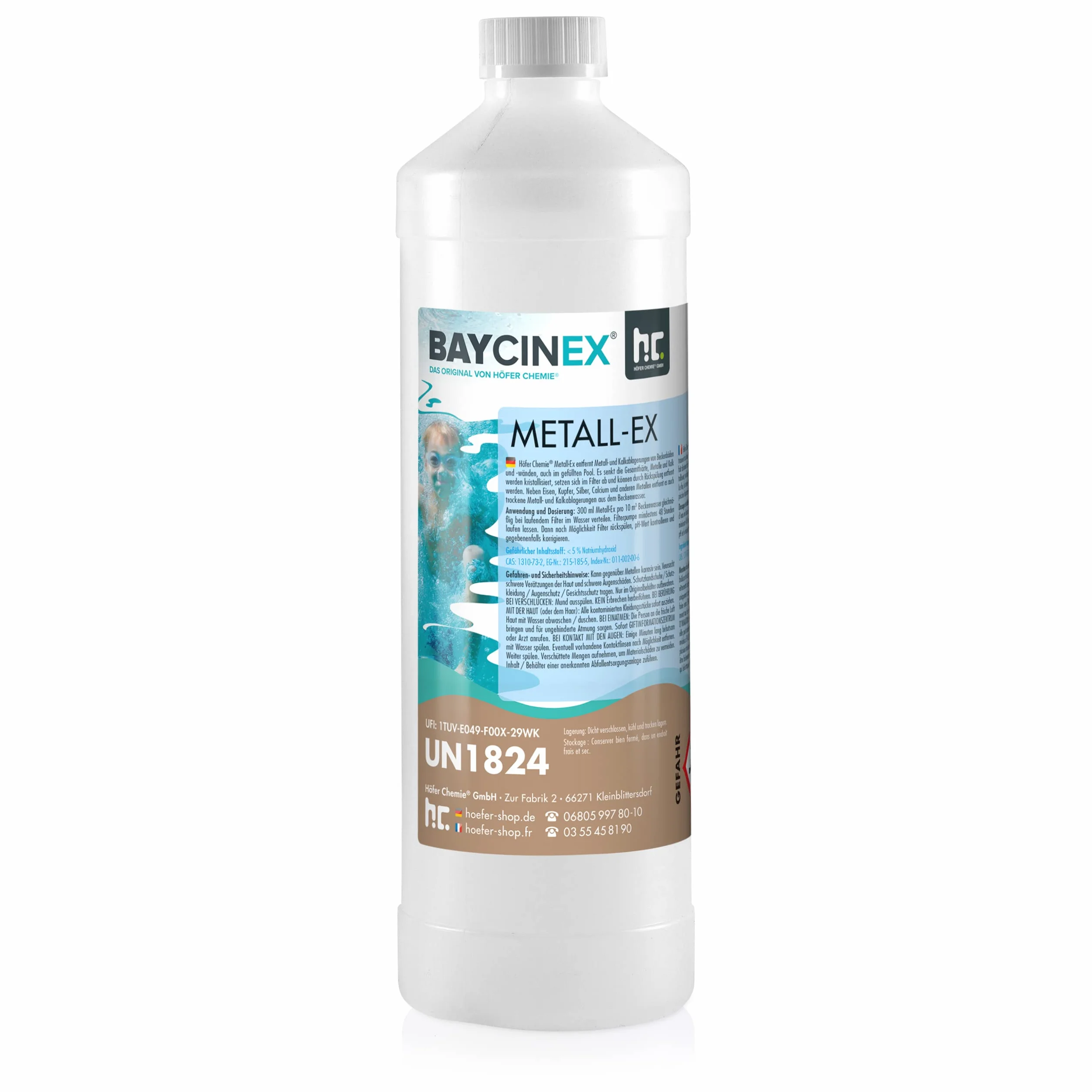 Höfer Chemie BAYCINEX® Séquestrant Métaux Anti-Métaux 1L pour Piscine