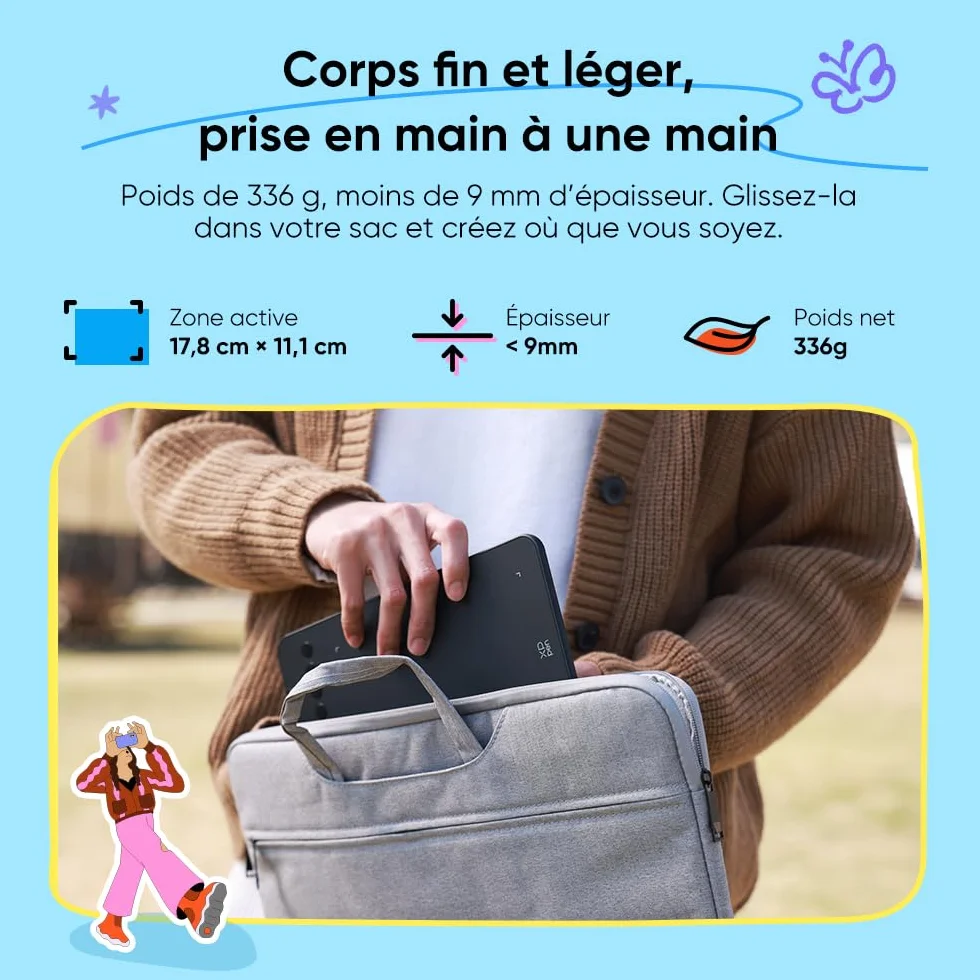 XPPen Deco Mini7W v2 Tablette Graphique Bluetooth 5.0 7 Pouces 16K Niveaux de Pression