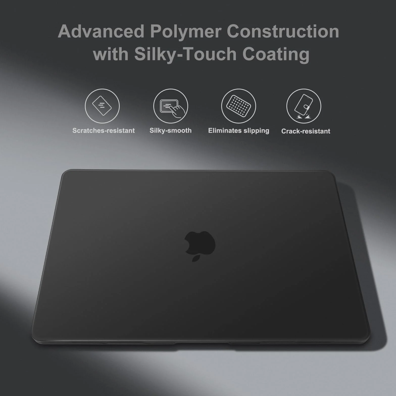 MOSISO Coque Compatible MacBook Air 13 Pouces M1 2021-2018 Retina Display Touch ID, Rigide A2337 A2179 A1932, Noir