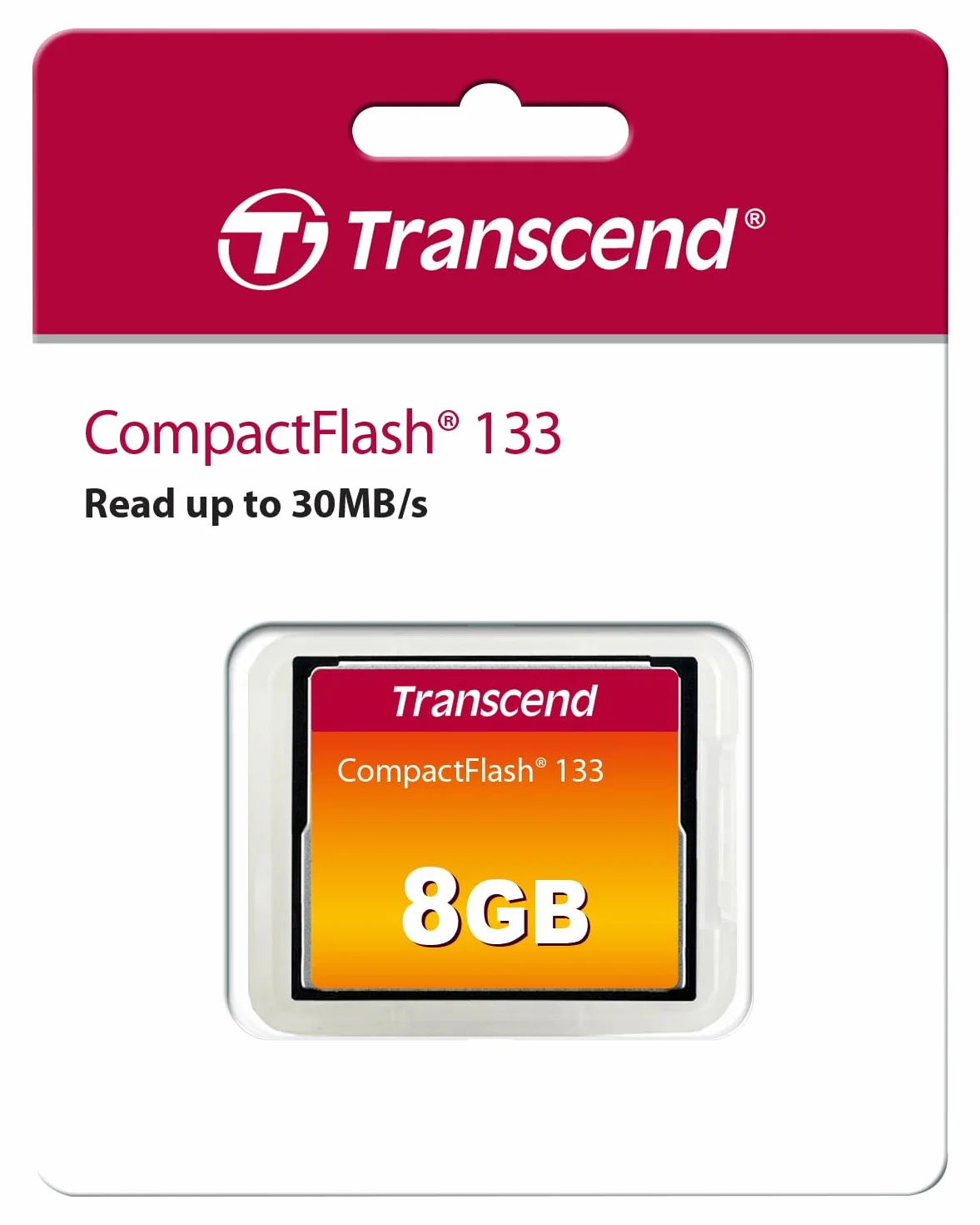Transcend Carte mémoire CompactFlash 133 8GB CF Card 50/20 MB/s Ultra DMA 4 MLC NAND