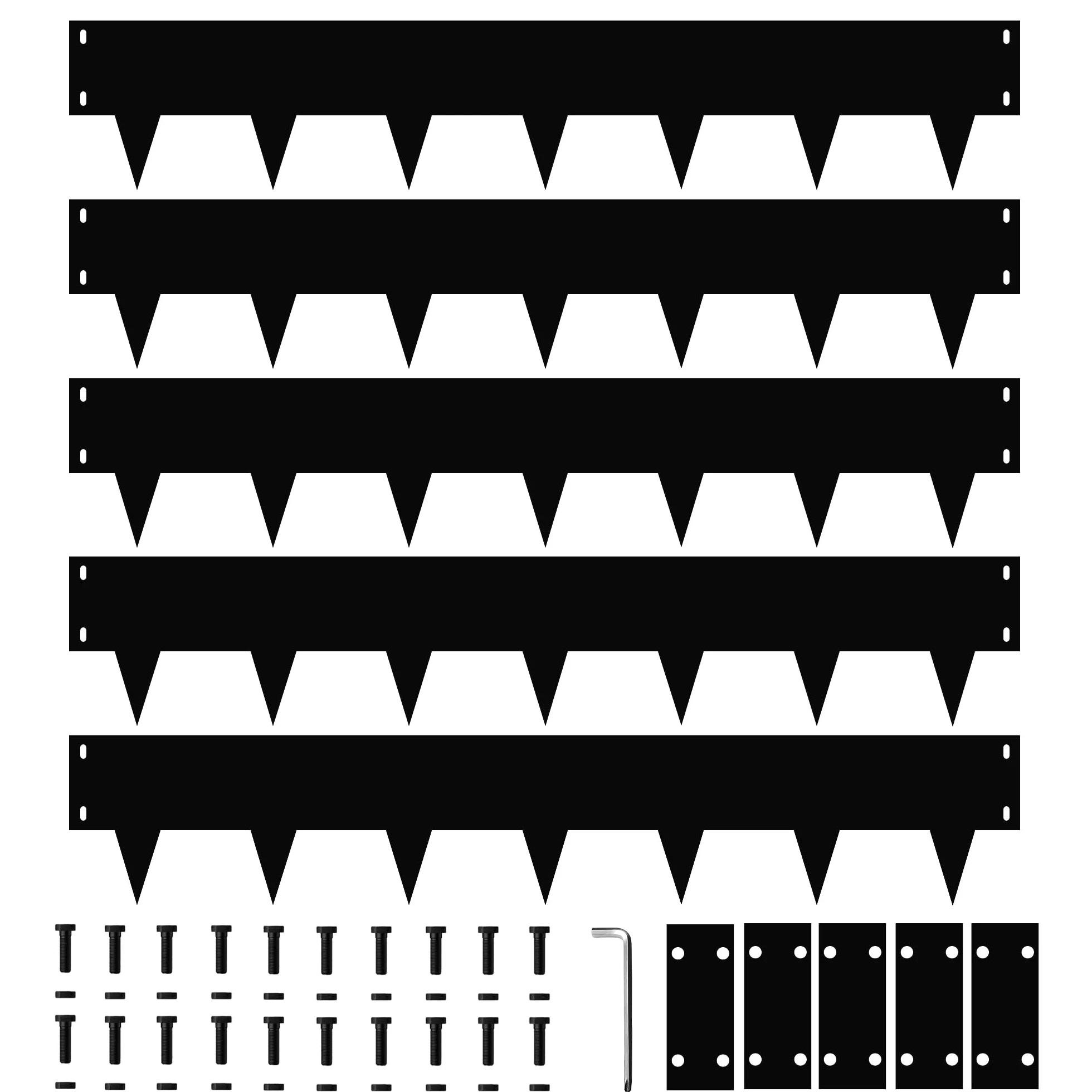 Bordures de Jardin Métal 5 m - 5 pièces Bordure de Pelouse Bordure de Séparation Clôture 18 * 100cm pour Jardin Plantes Potager - Marteler Simplement la Bordure avec Pointes