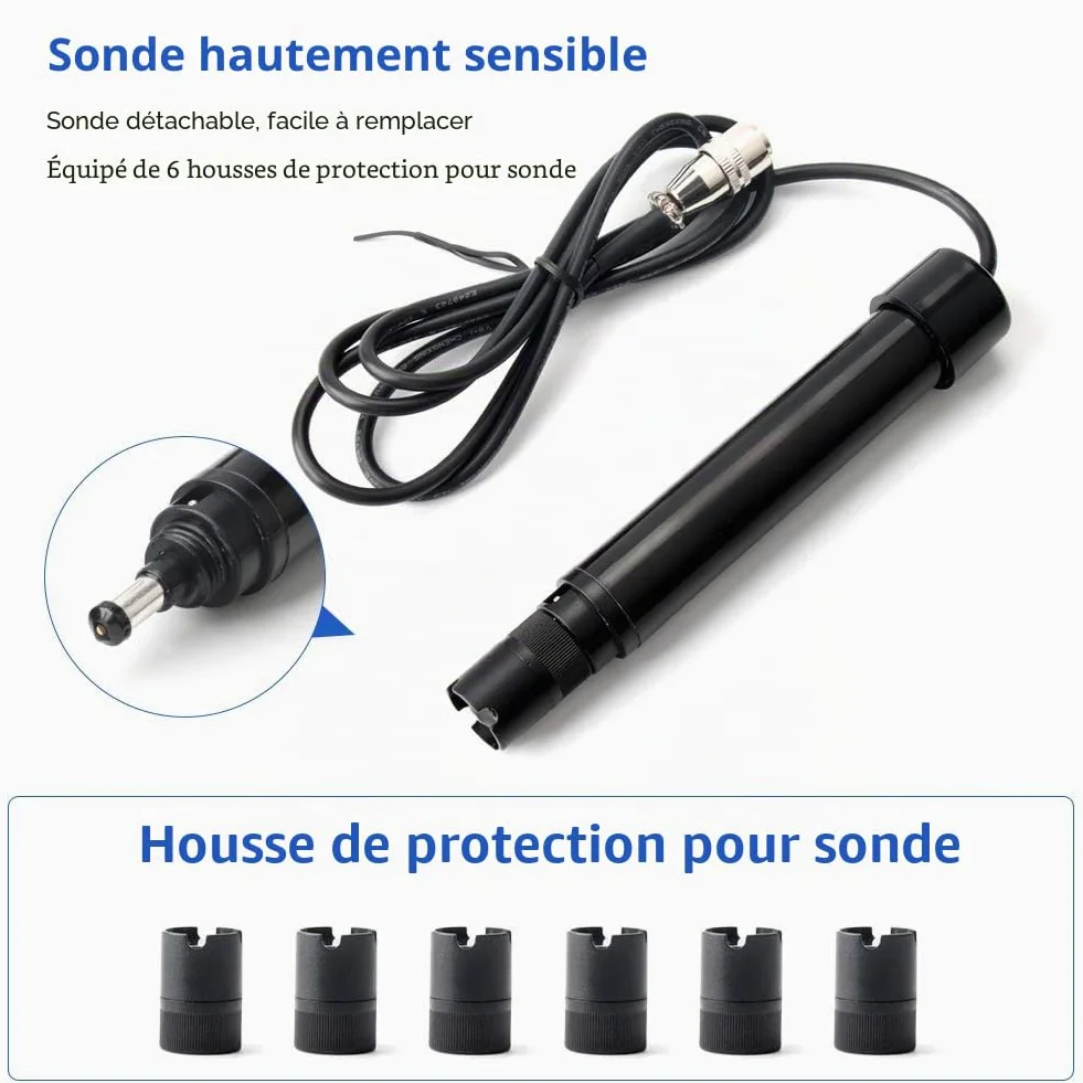 Jadeshay Analyseur d'oxygène, 0,0-40,0 MG/L Compteur d'oxygène Dissous Numérique Testeur de Concentration, Oxymètre Dissous, pour l'aquaculture Aquatique, Les Piscines