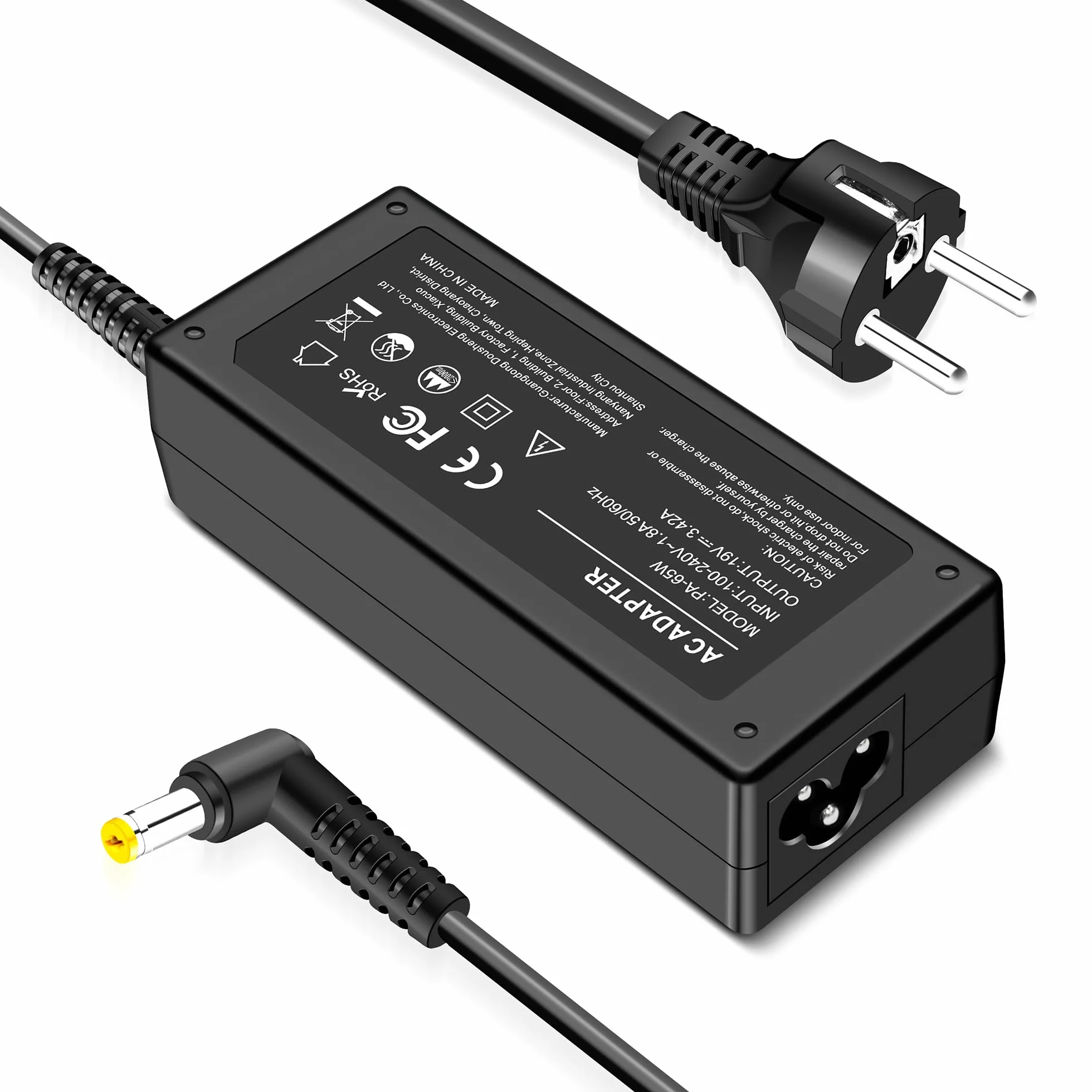 Chargeur 65W pour Acer Aspire 3 5 E1 E3 E5 V3 V5 V7 E14 E15 ES1 A314 A315 A317 A514 5,5 x 1,7 mm