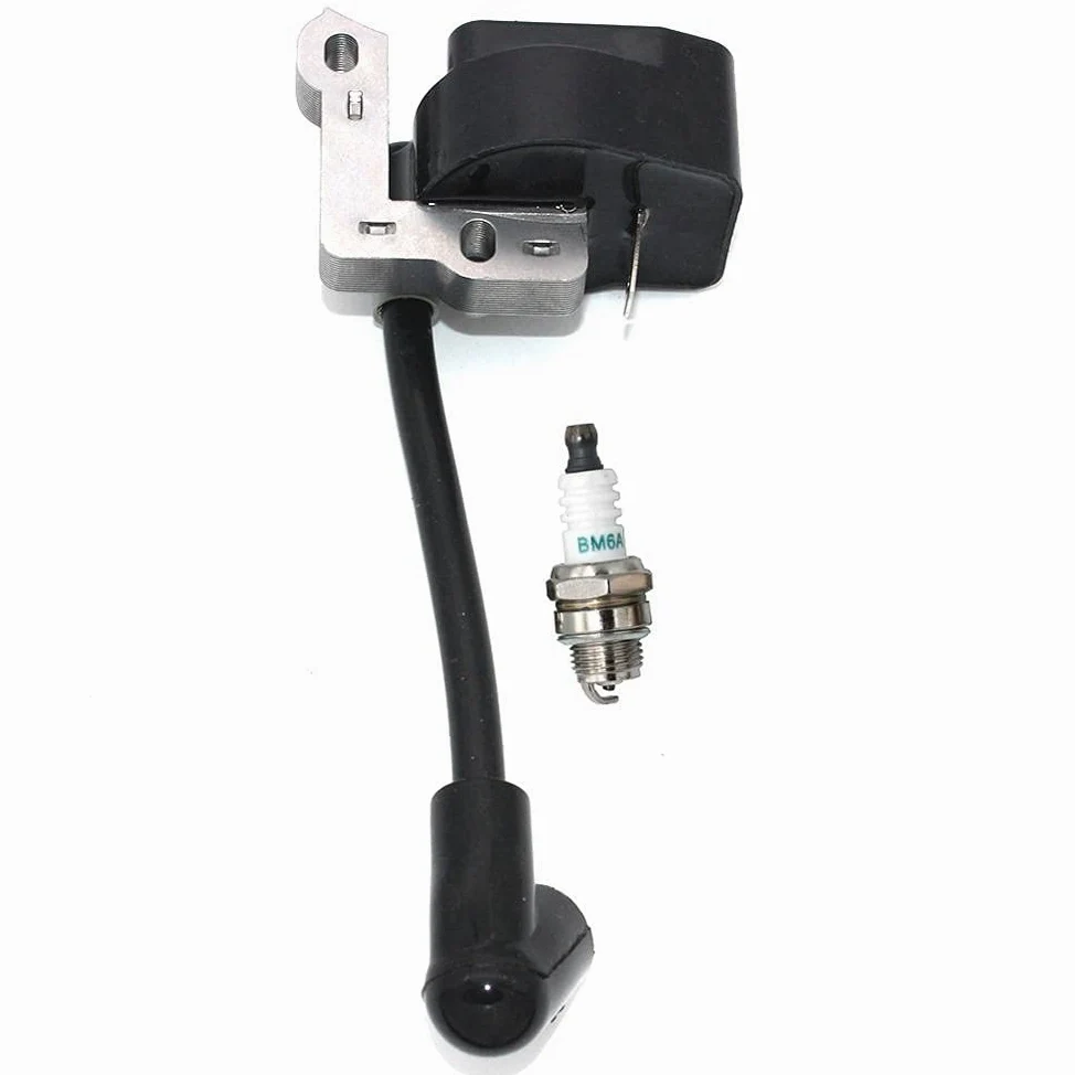 Module d'allumage avec Bougie d'allumage BM6A pour Homelite Ryobi Tondeuse débroussailleuse Taille-haie élagueuse Coupe-Bordures 850108001 850108002