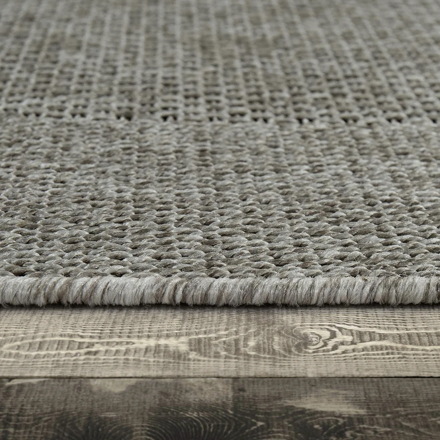 Paco Home Tapis Look Jute Indoor-Outdoor - Naturel & Noir, Robuste & Élégant, Idéal pour Terrasse & Salon, Dimension:120x170 cm, Couleur:Gris