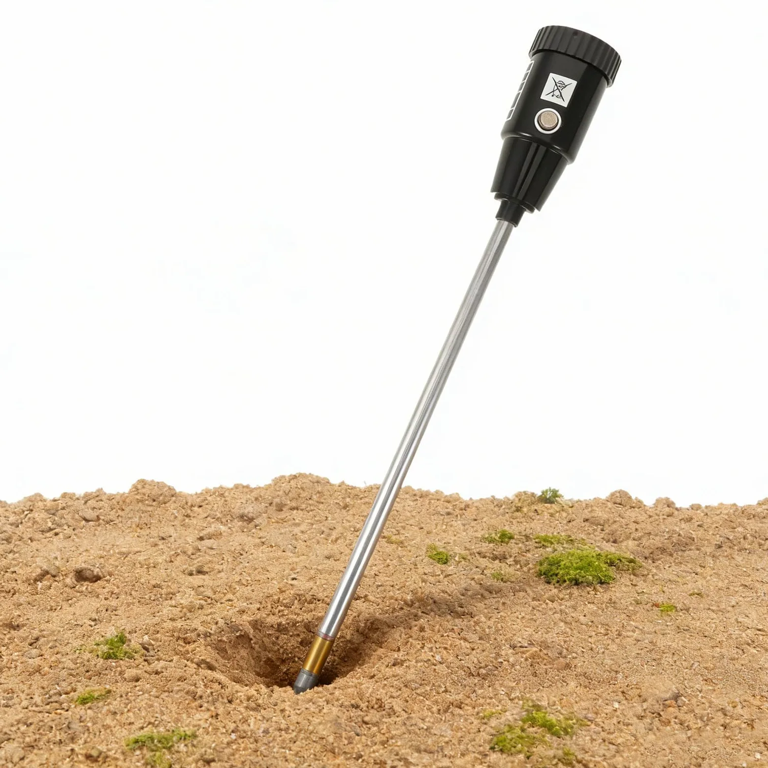 Testeur de Sol 2-en-1 Ph et Humidité avec Sonde de 30cm, Construction Robuste en Cuivre et Aluminium, Design Portable pour Jardin Extérieur et Plantes D'intérieur