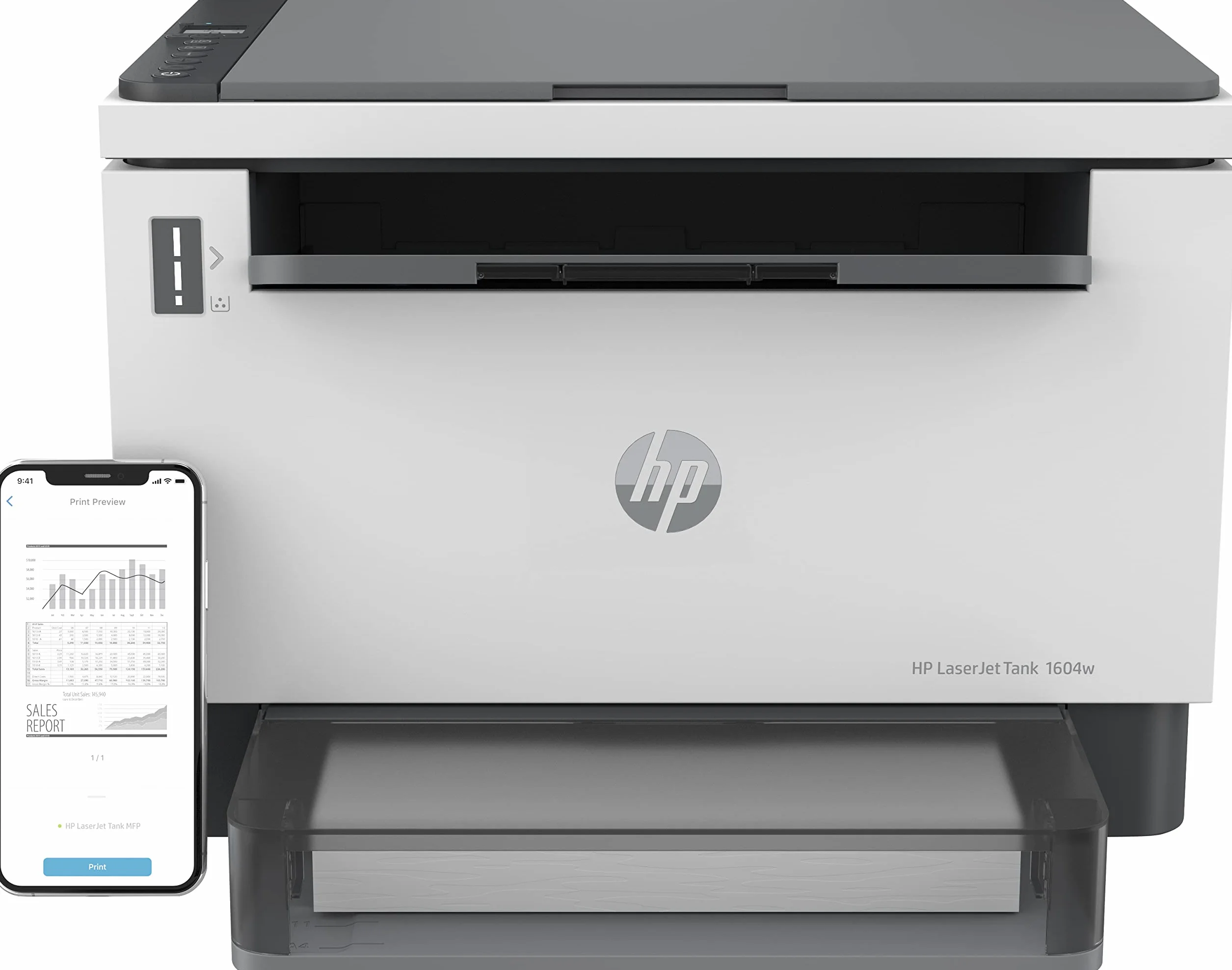 HP LaserJet Tank 1604w Imprimante Multifonction Monochrome 22 ppm Wi-Fi USB