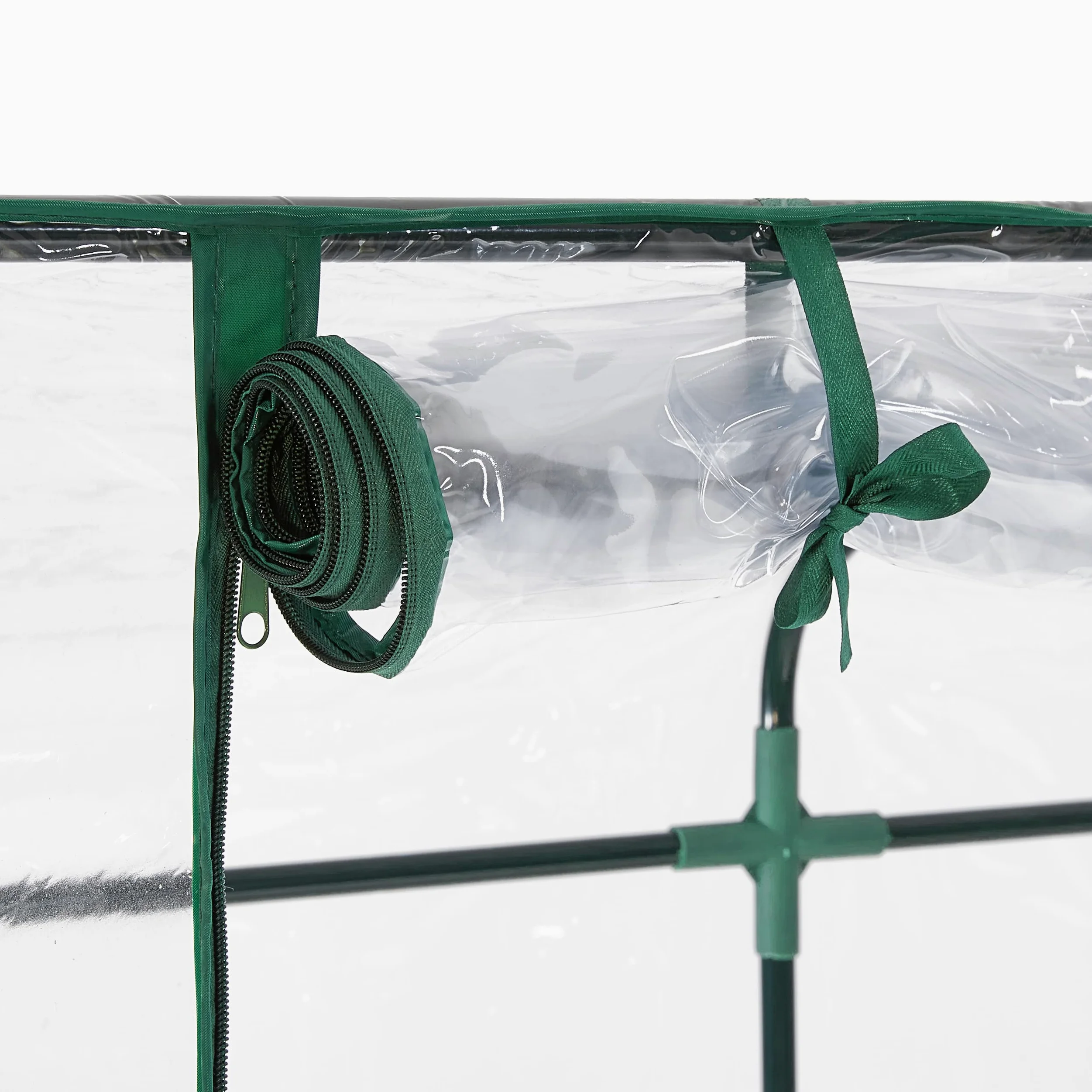 Relaxdays Serre, bâche en PVC, HLP : 170 x 130 x 75 cm, praticable avec Porte, Transparent/Vert