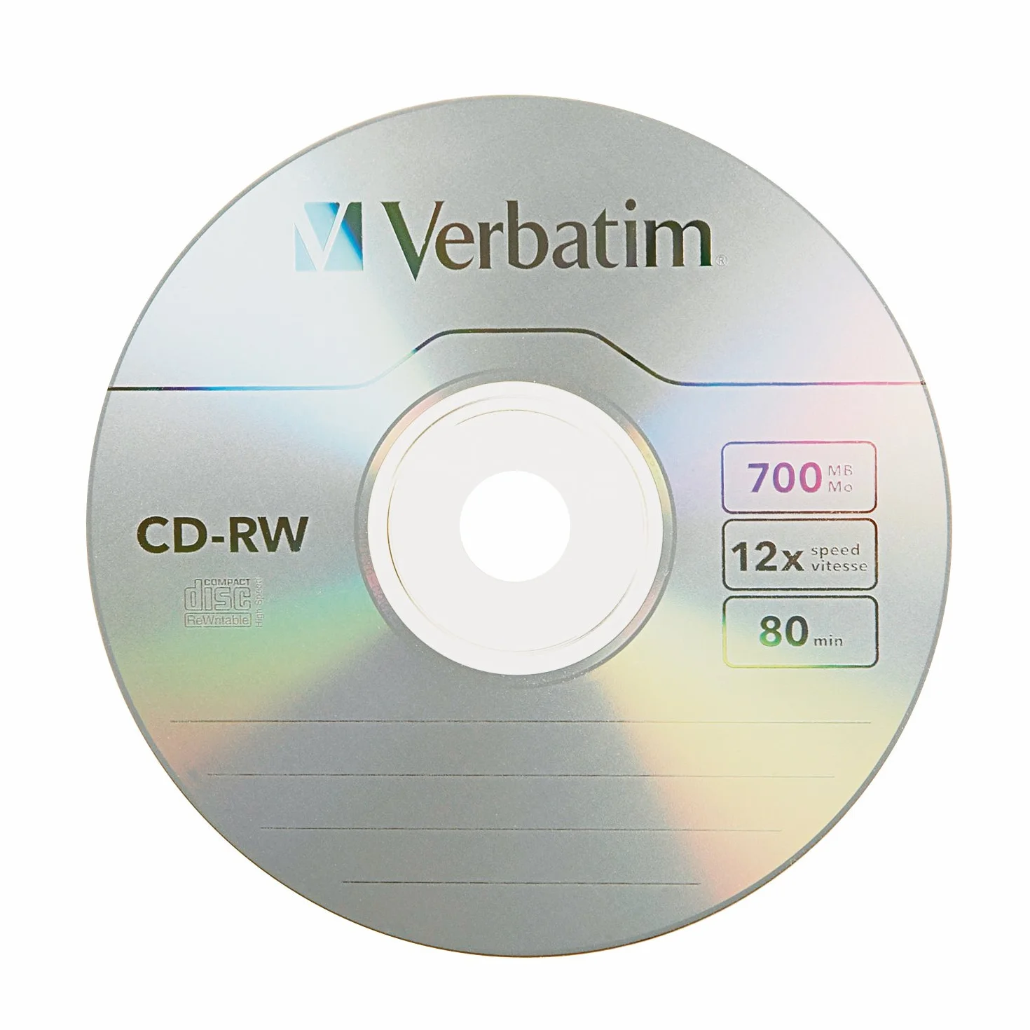 Verbatim 95156 Lot de 10 CD-RW 80 Minutes 700 Mo Haute Vitesse