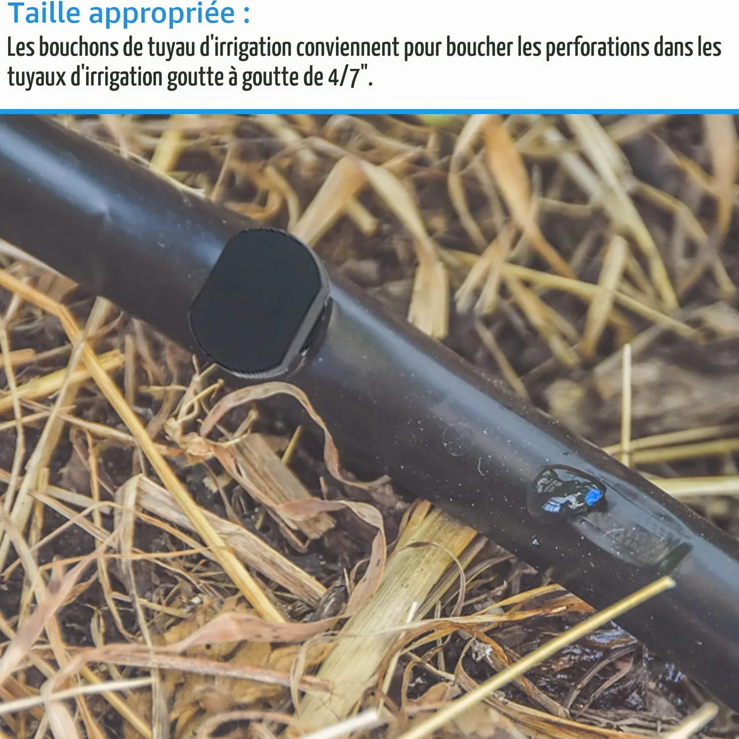 Bouchons d'irrigation Goutte à Goutte 4/7 Lot de 200 pour Jardin et Pelouse