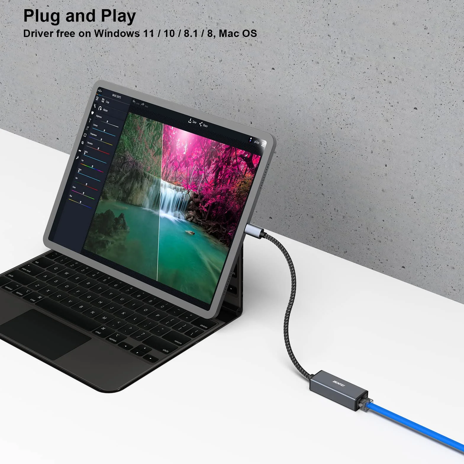 BENFEI Adaptateur USB-C vers Ethernet RJ45 LAN pour MacBook Pro 2019/2018/2017, MacBook Air