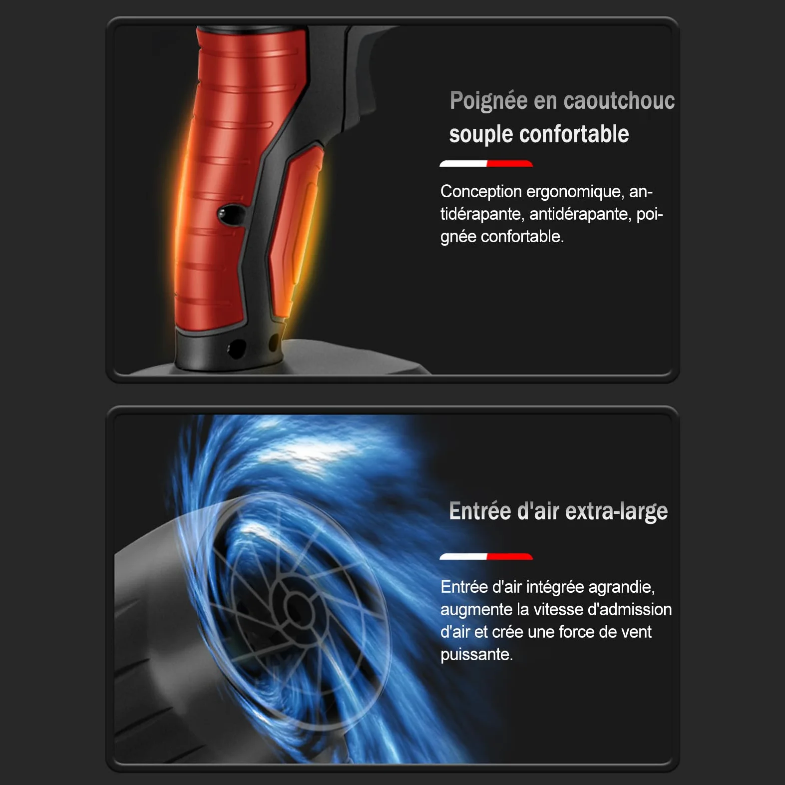 Mini Souffleur sans Fil Puissant, 35000 TR/Min Souffleur de Feuilles Portable avec Batterie 1300mAh, pour Voiture, Jardin, Patio