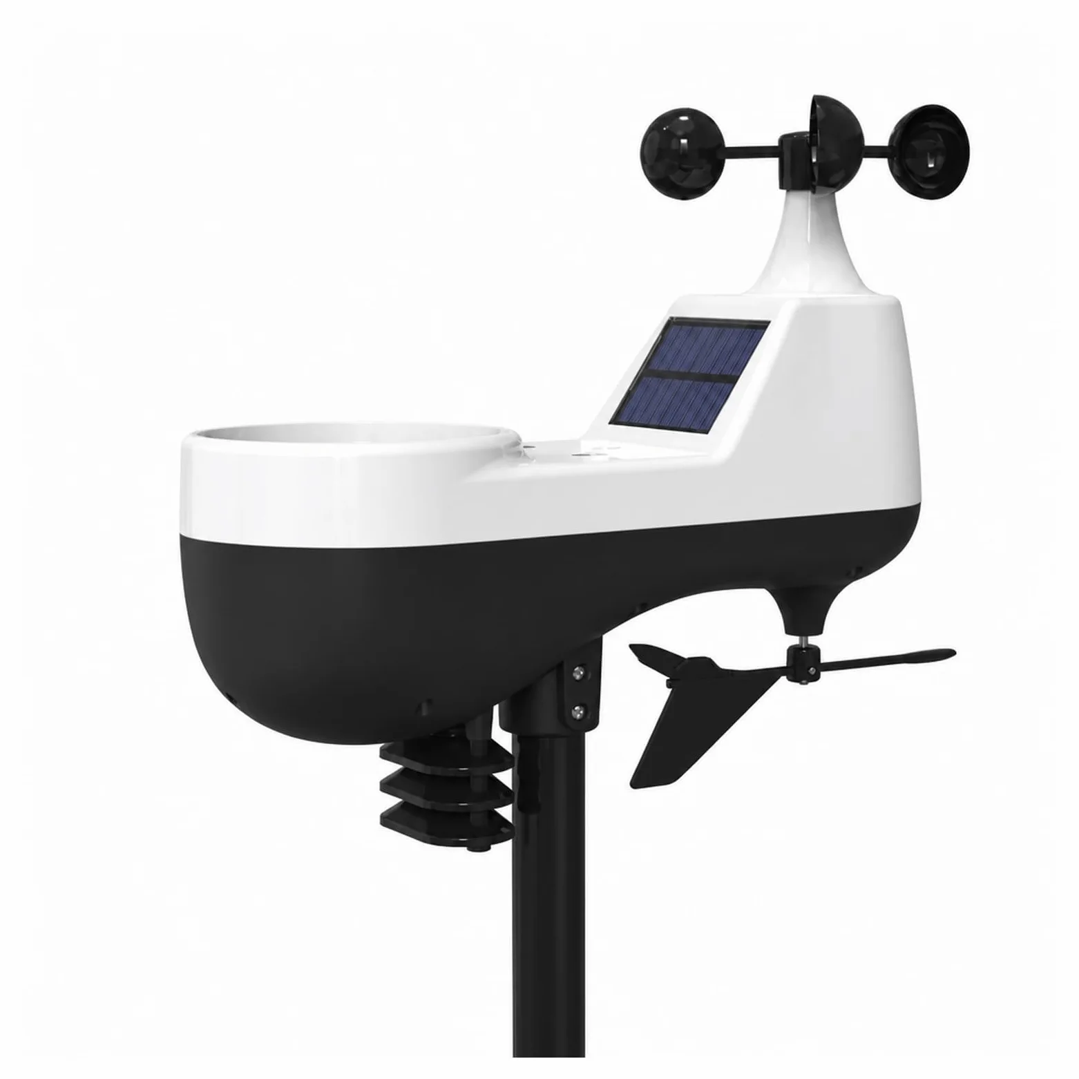 Pluviomètre extérieur, Réveil De Station Météo Sans Fil 7,5" Avec Capteur | WHITE