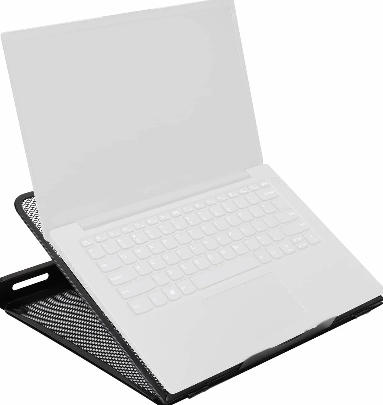 Amazon Basics Support Ergonomique Ventilé Réglable 7 Niveaux Maille Acier Ordinateurs 25,4-43,9cm Noir