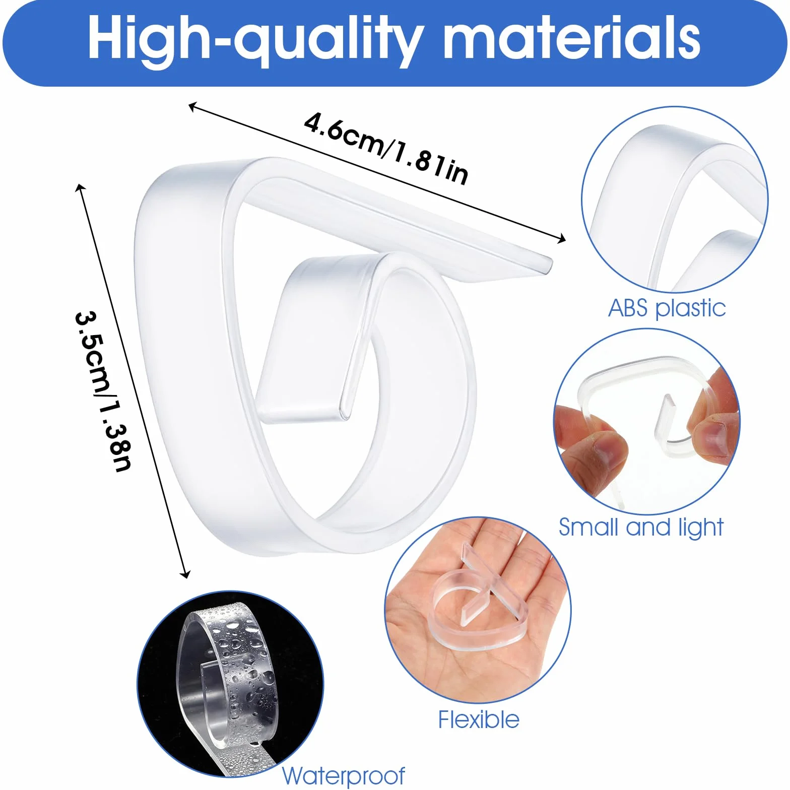 Lot de 12 pinces à nappe transparentes en plastique pour l'extérieur Noël mariage pique-nique