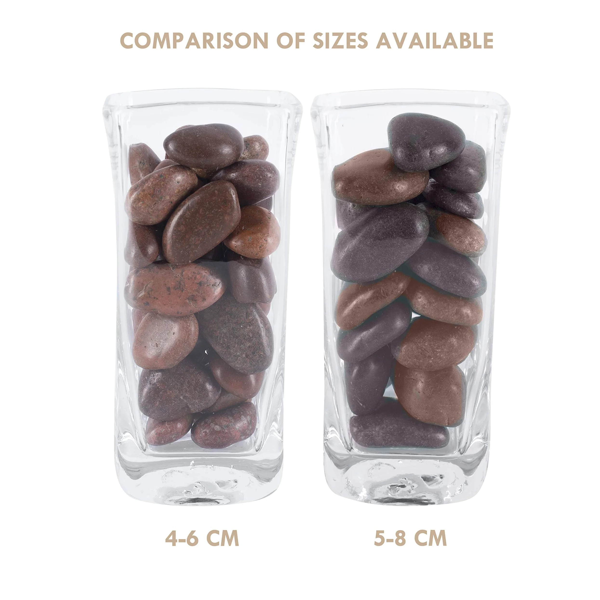 Pierres naturelles polies pour plantes - Pierres décoratives naturelles - Pour plantes - Pour plantes - Pour plantes - Gravier - Sac de 5 kg 4-6 cm