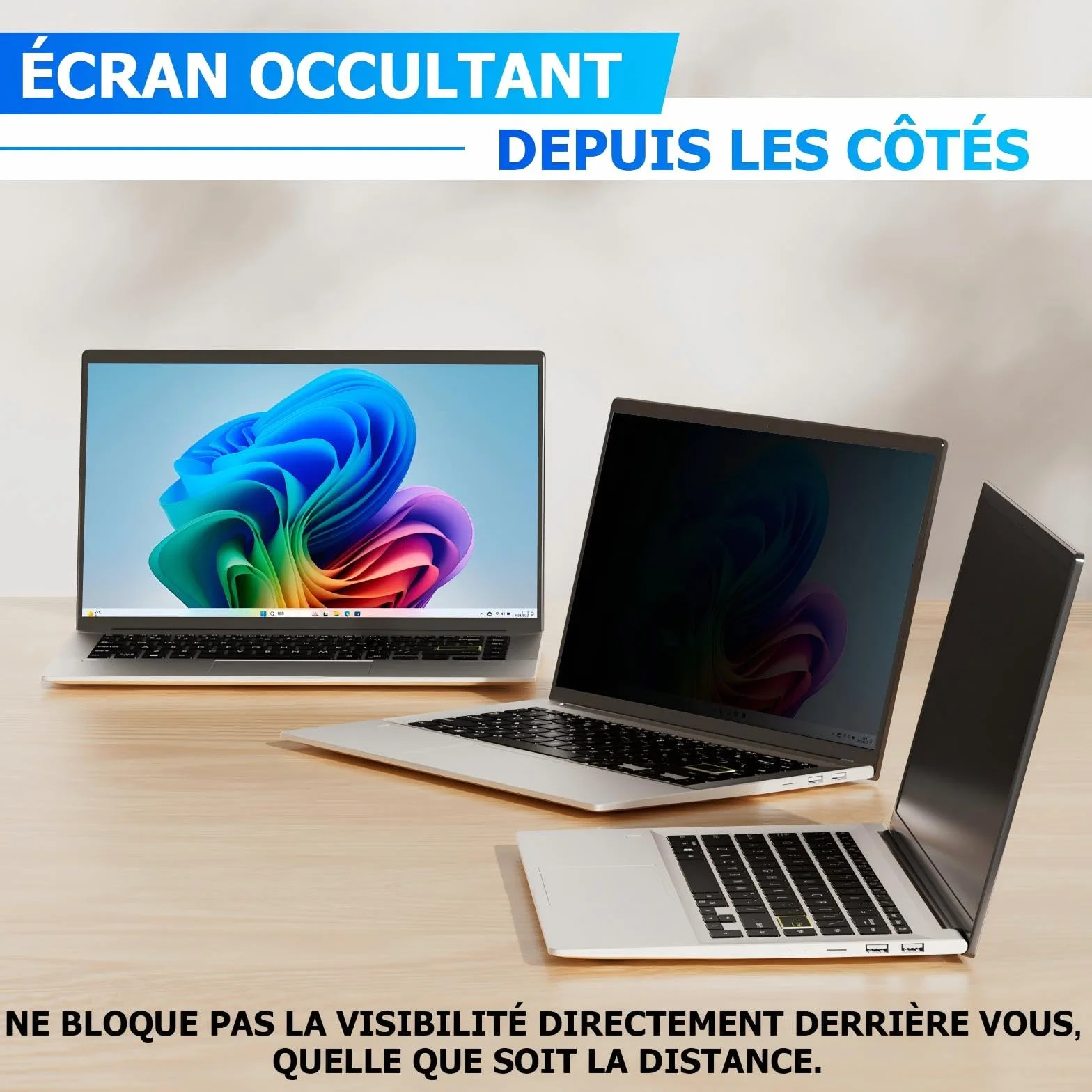 Filtre de Confidentialité 14 Pouces 16:10 Amovible Anti-Lumière Bleue Anti-éblouissement pour Ordinateur Portable
