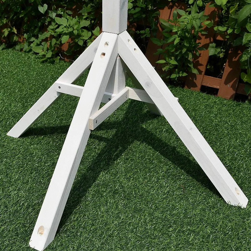 Melko Support de mangeoire à oiseaux 105 cm blanc
