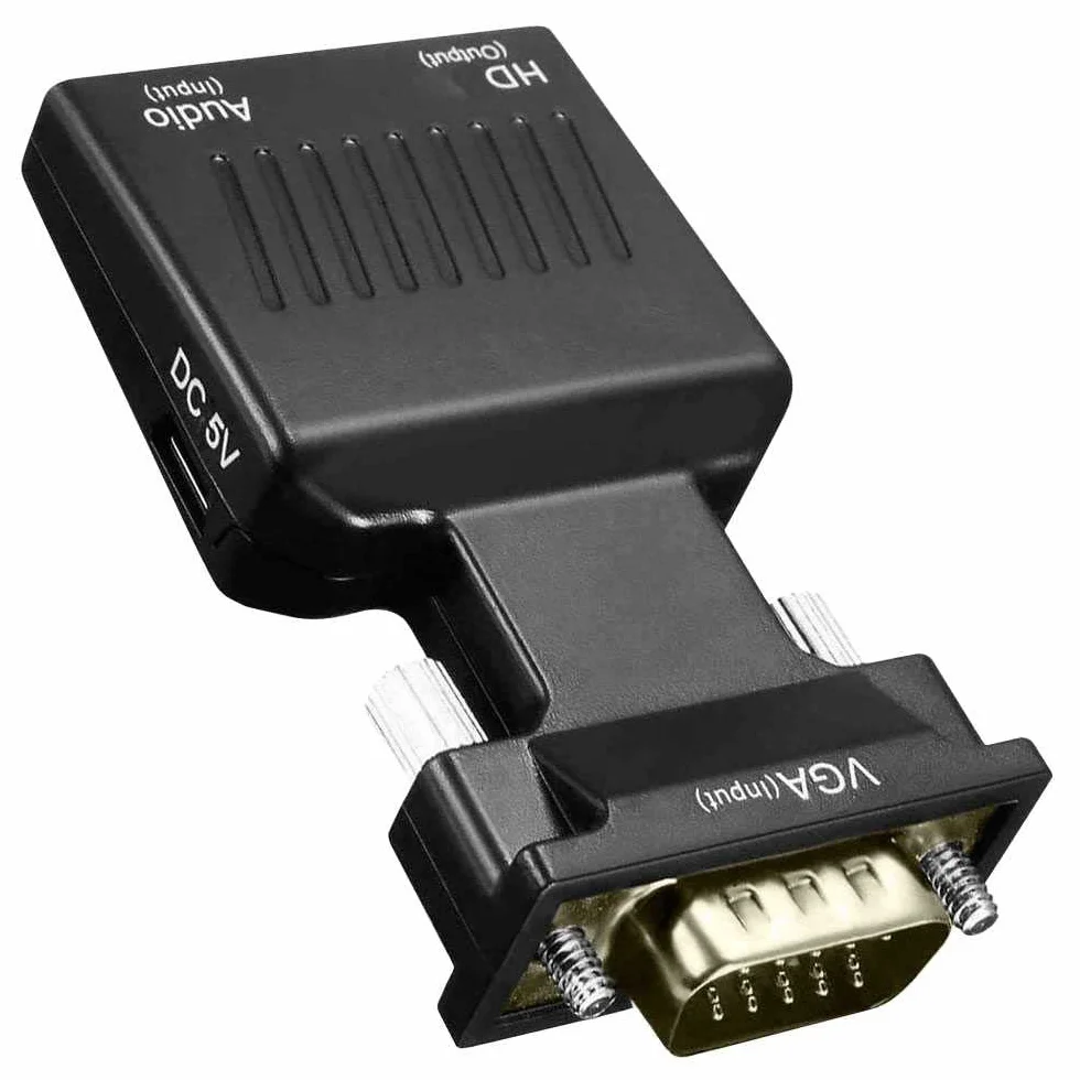 OcioDual Adaptateur VGA Mâle vers HDMI Femelle Convertisseur 1080p pour Ordinateur Portable TV