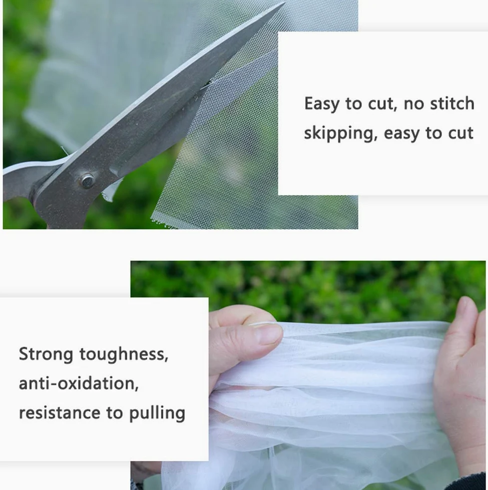APOE Filet Anti Insecte Protection, Jardin Potager Filet Anti Oiseaux, Grow Tunnel Plantes Maille Fine pour Fleurs Fruits légumes Cultures, Blanc