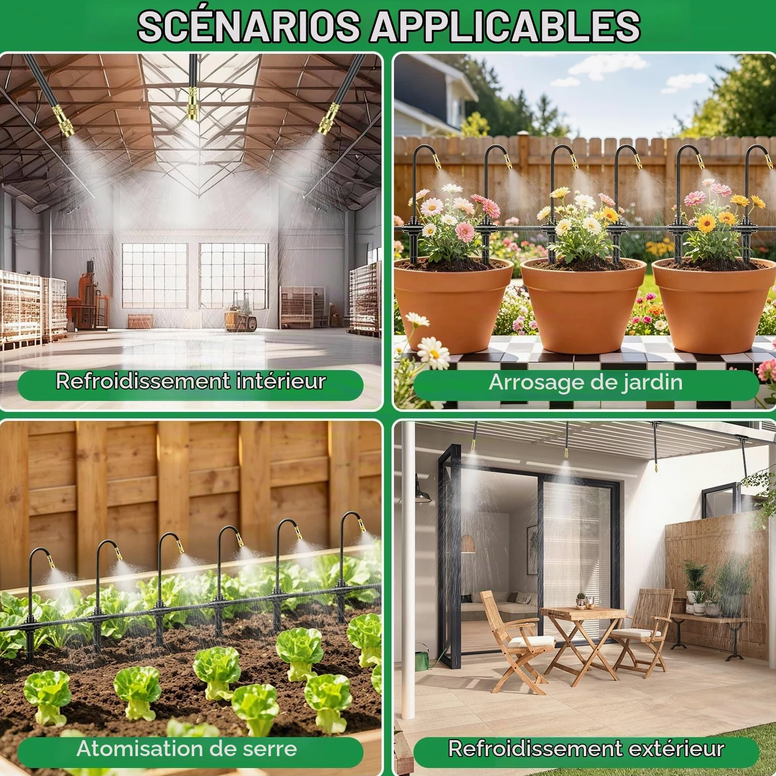 15M Système d'irrigation Automatique de Jardin à 360° avec 10 buses | Tuyau Kit d'irrigation Goutte,Contrôle Précis du Débit,Système d'arrosage Goutte pour Jardin Pelouse Serre Plantes Potager