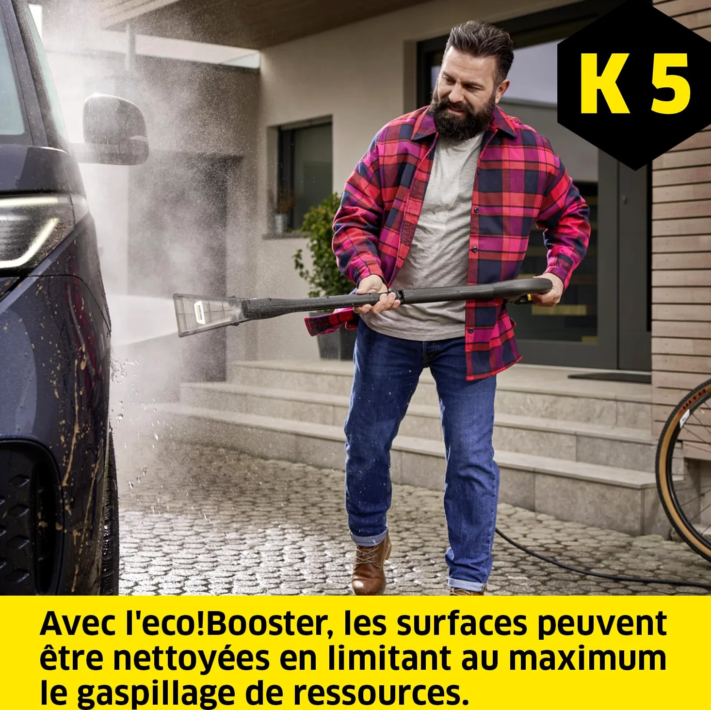 Kärcher Lance de Nettoyage Haute Pression eco!Booster 145, 50% Plus Efficace Que Le Jet Plat & Brosse de Lavage Rotative WB 130, avec Embout Universel, Interchangeable