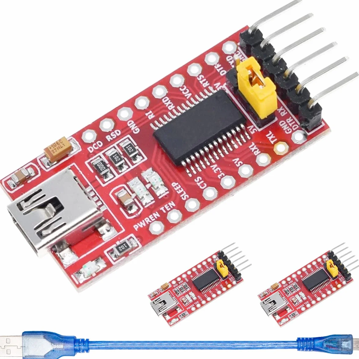 FT232RL Adaptateur Série USB vers TTL Module Convertisseur Mini Interface USB 3.3V 5.5V pour Arduino Raspberry Pi
