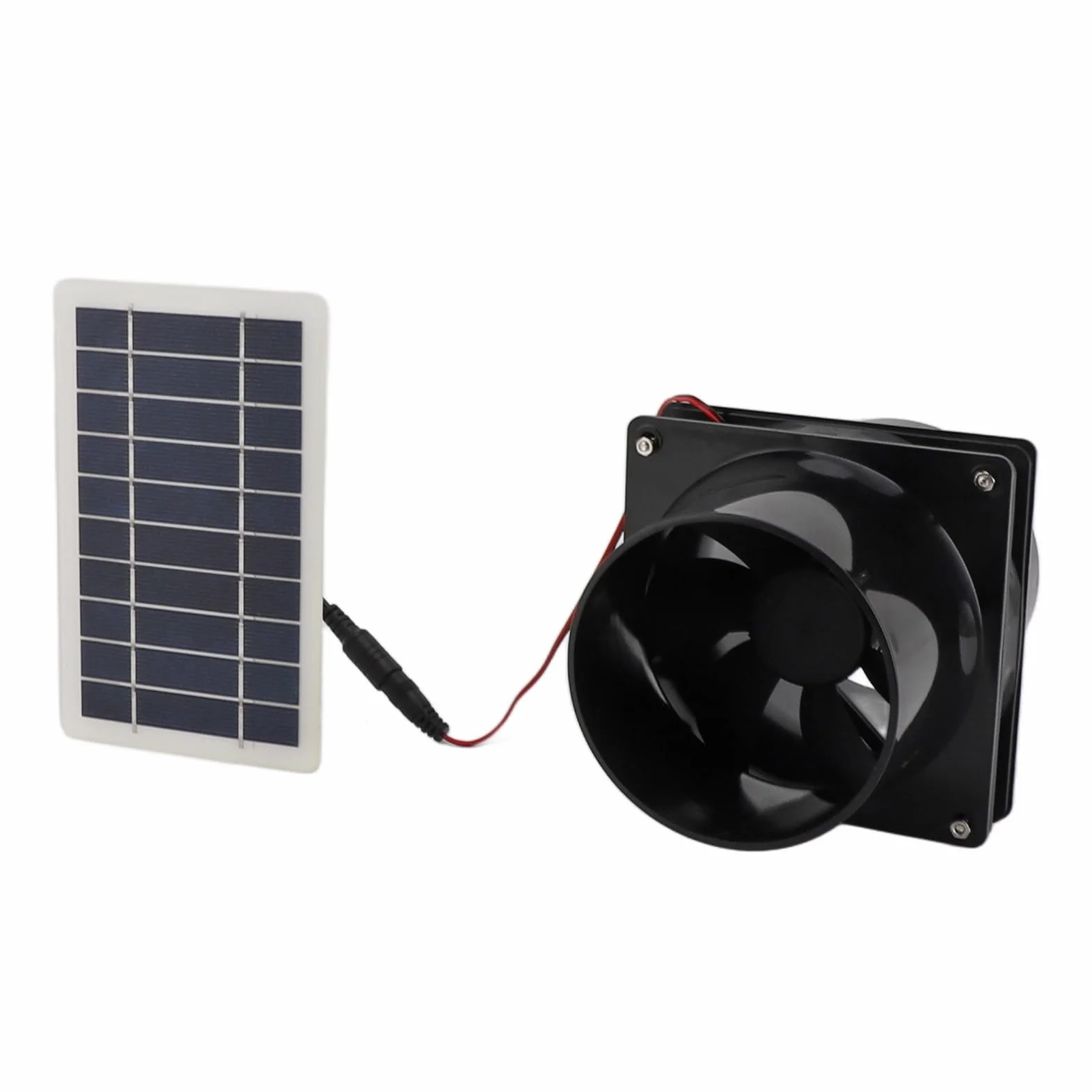 Jeanoko Ventilateur D'extraction Solaire 10 W 12 V pour Tuyau Rond avec Panneau Solaire ABS