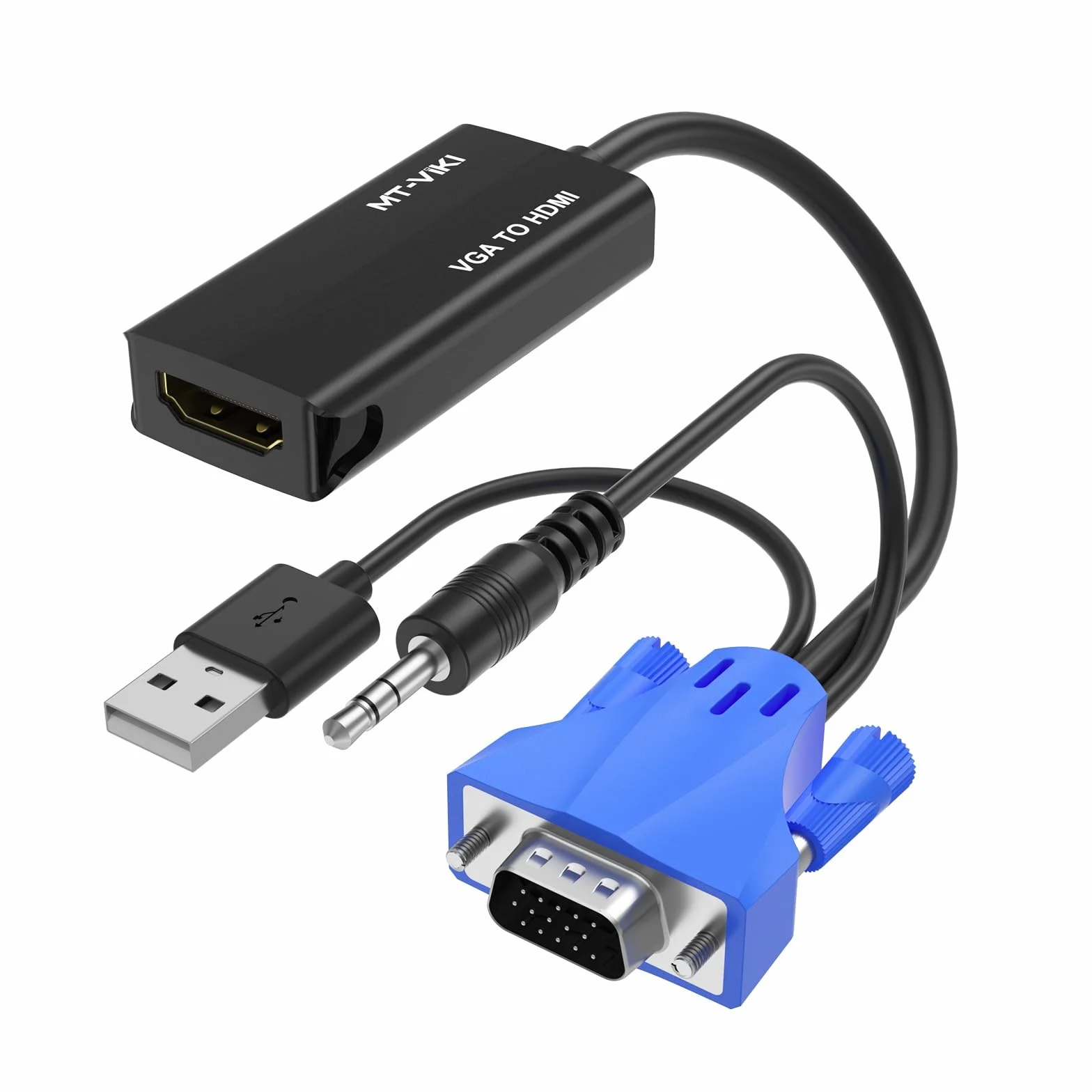 MT-VIKI Adaptateur VGA vers HDMI 1080p avec audio convertisseur pour PC