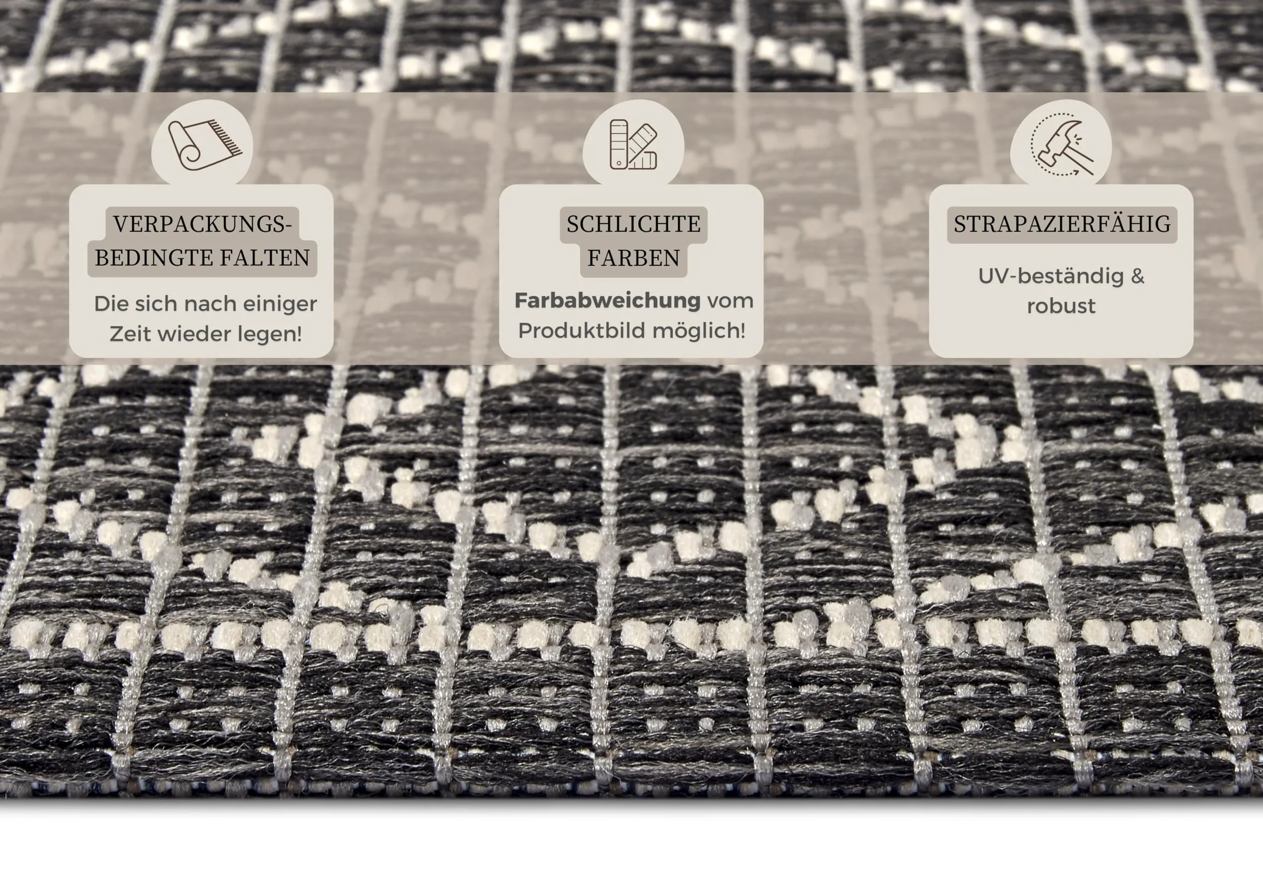 HANSE Home Lahal Tapis d'extérieur résistant aux intempéries, Motif géométrique Moderne, en Losanges, imperméable, Robuste, Tissu Plat, pour Jardin, Balcon, terrasse, Salon, Gris Beige, 190 x 290 cm
