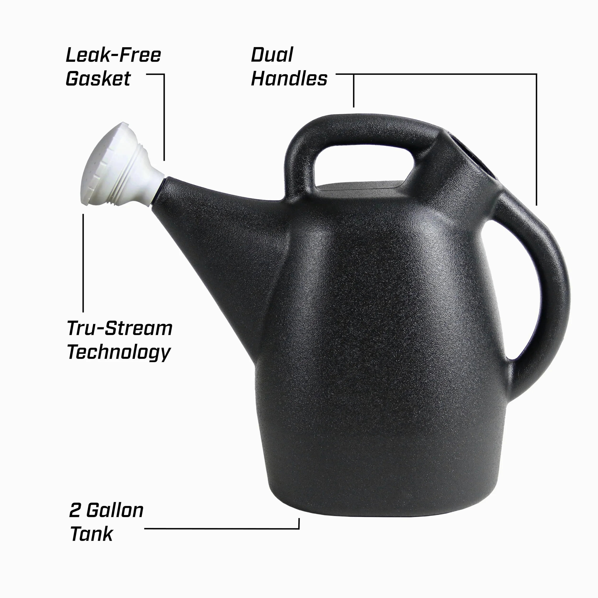 Chapin International 47998 : Arrosoir Tru-Stream extérieur et intérieur 100% Plastique recyclé, buse Amovible, Noir