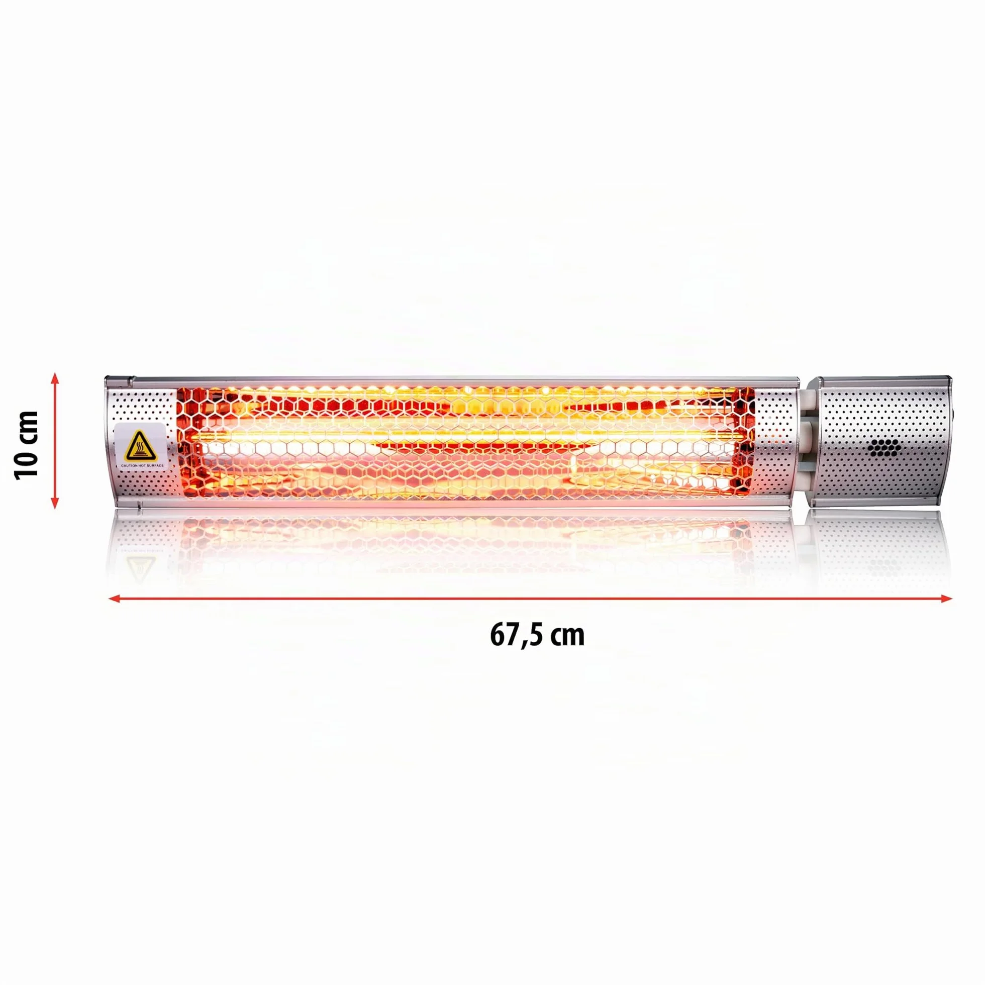 Alpina Radiateur Électrique Infrarouge 2000W IP55 Montage Plafond Mural 67,5 x 10,5 x 7 cm