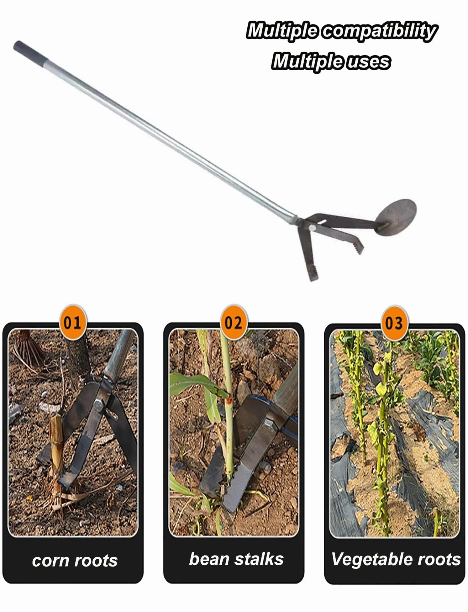 Extracteur de jeunes arbres - Désherbeur portable de jardinage - Pour pelouse extérieure - Tête dentelée